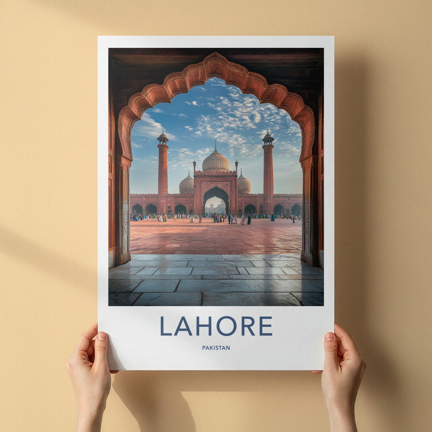 Lahore Poster - Pakistan Travel Art - Grand Archway Mosque Home Decor