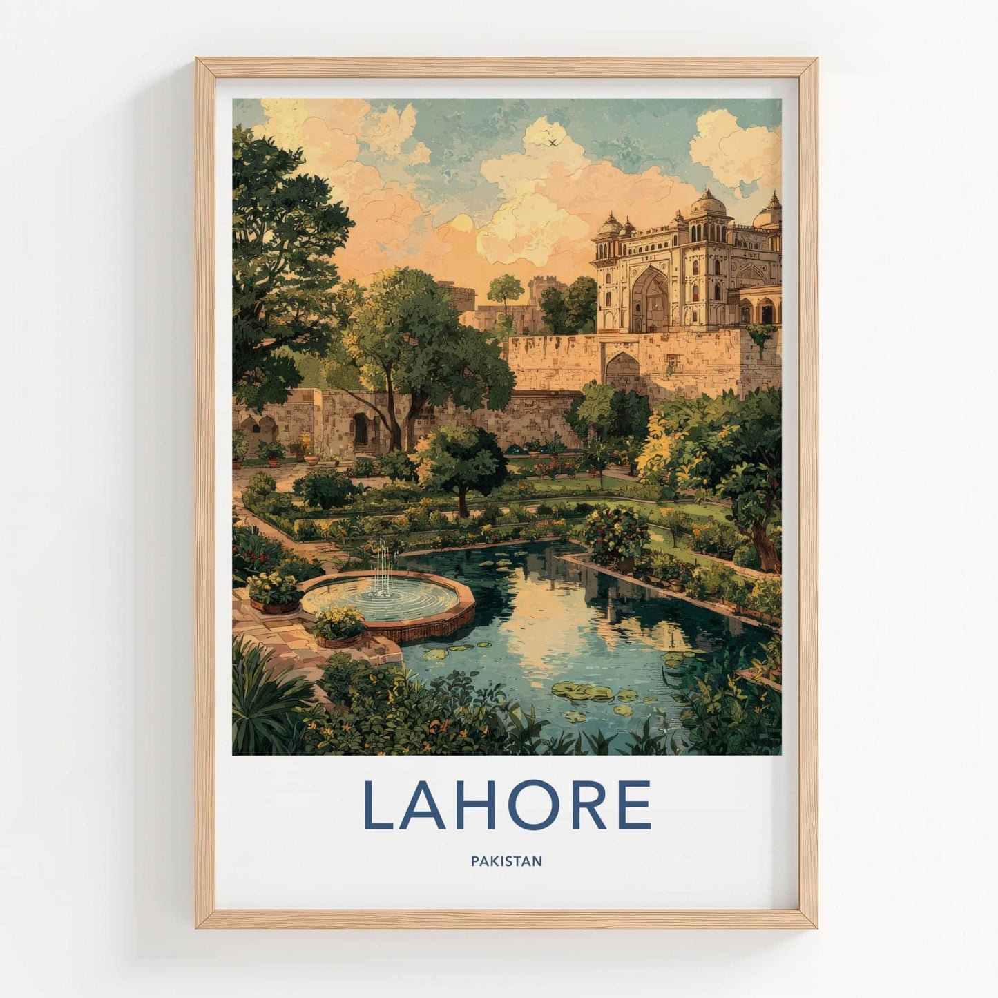 Lahore Poster - Pakistan Travel Art - Grand Palace Garden Home Decor