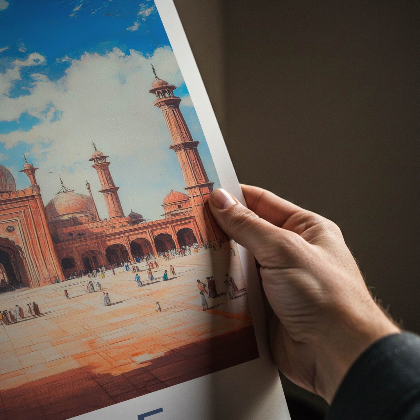 Lahore Poster - Pakistan Travel Art - Historic Mosque Scene Home Decor
