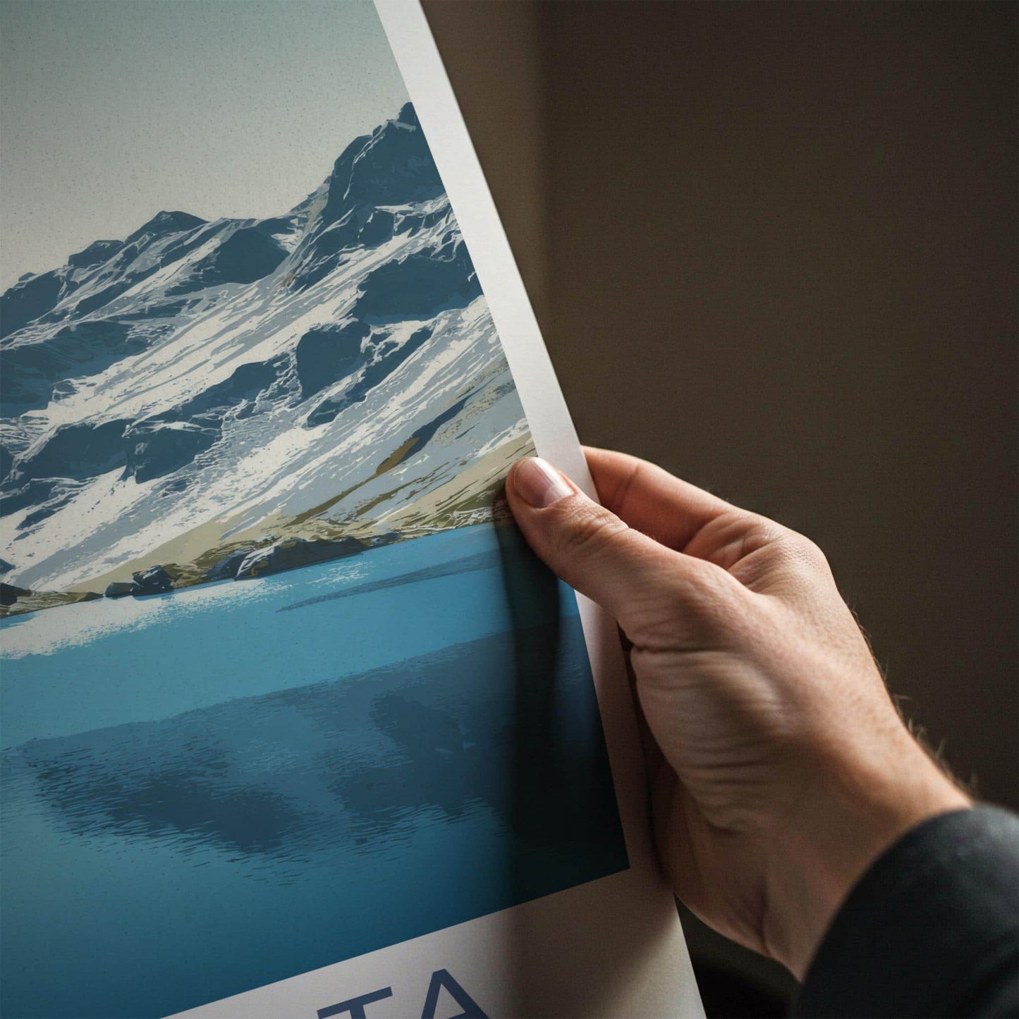 Lake Alta Poster - New Zealand Travel Art - Alpine Lake View Home Decor