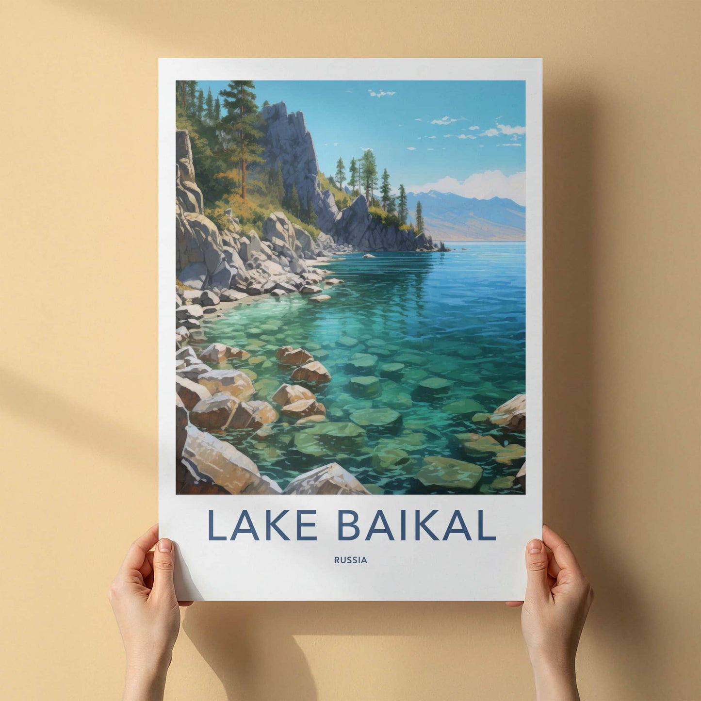 Lake Baikal Poster - Russia Travel Art - Clear Water Shore Home Decor