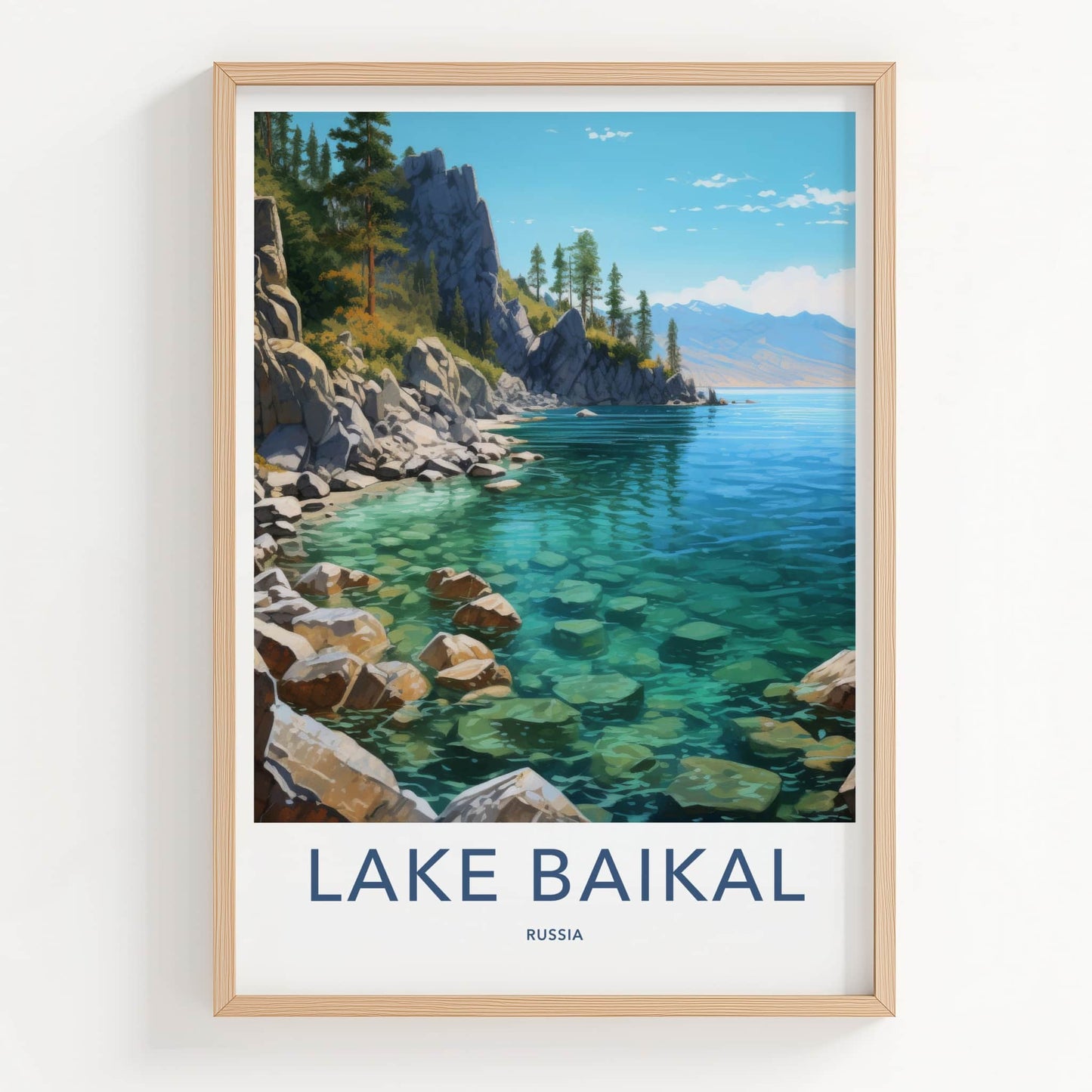 Lake Baikal Poster - Russia Travel Art - Clear Water Shore Home Decor