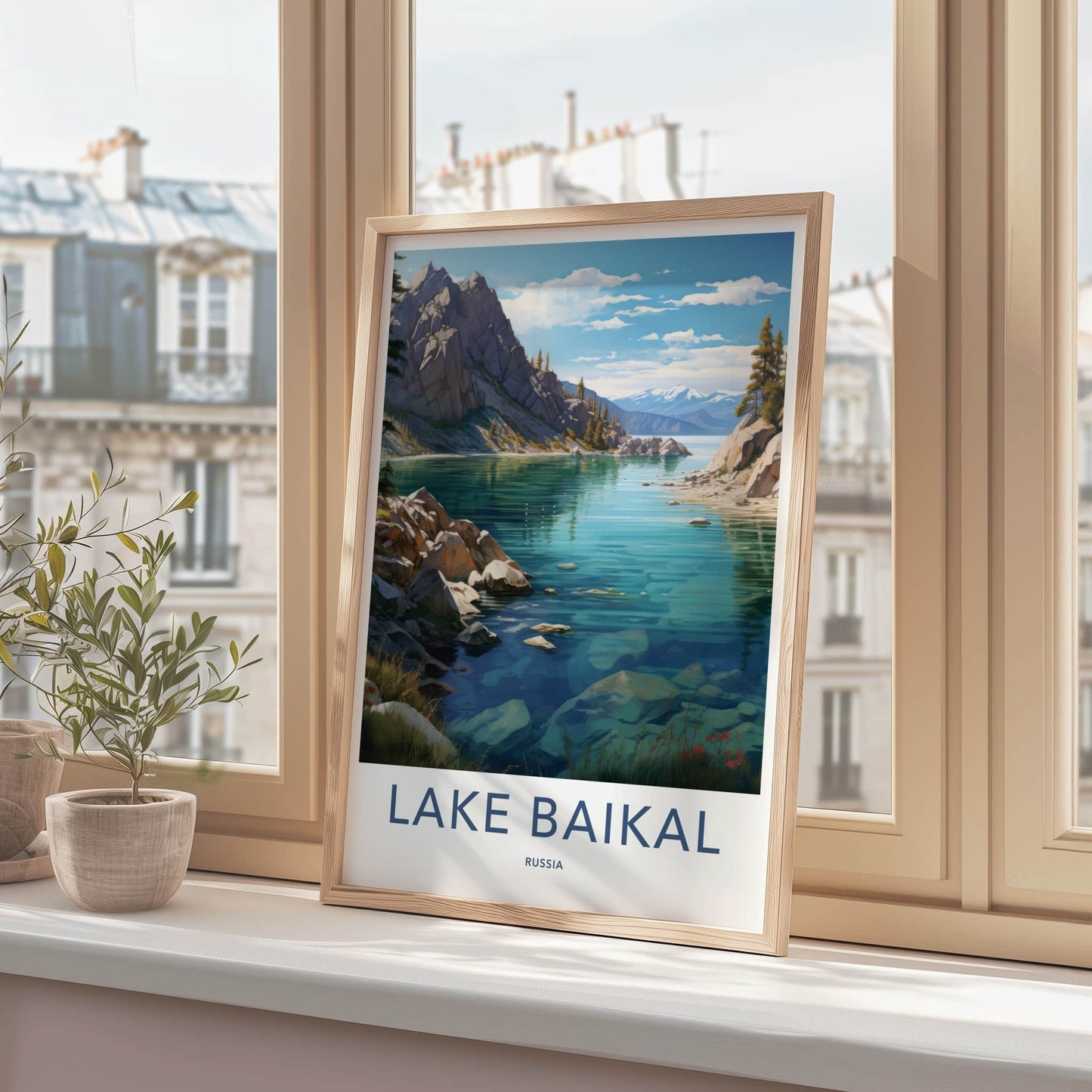 Lake Baikal Poster - Russia Travel Art - Mountain Lake Vista Home Decor