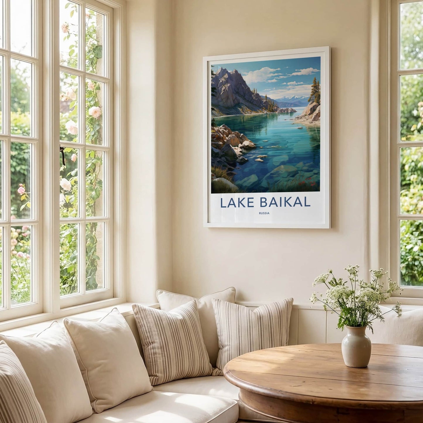Lake Baikal Poster - Russia Travel Art - Mountain Lake Vista Home Decor