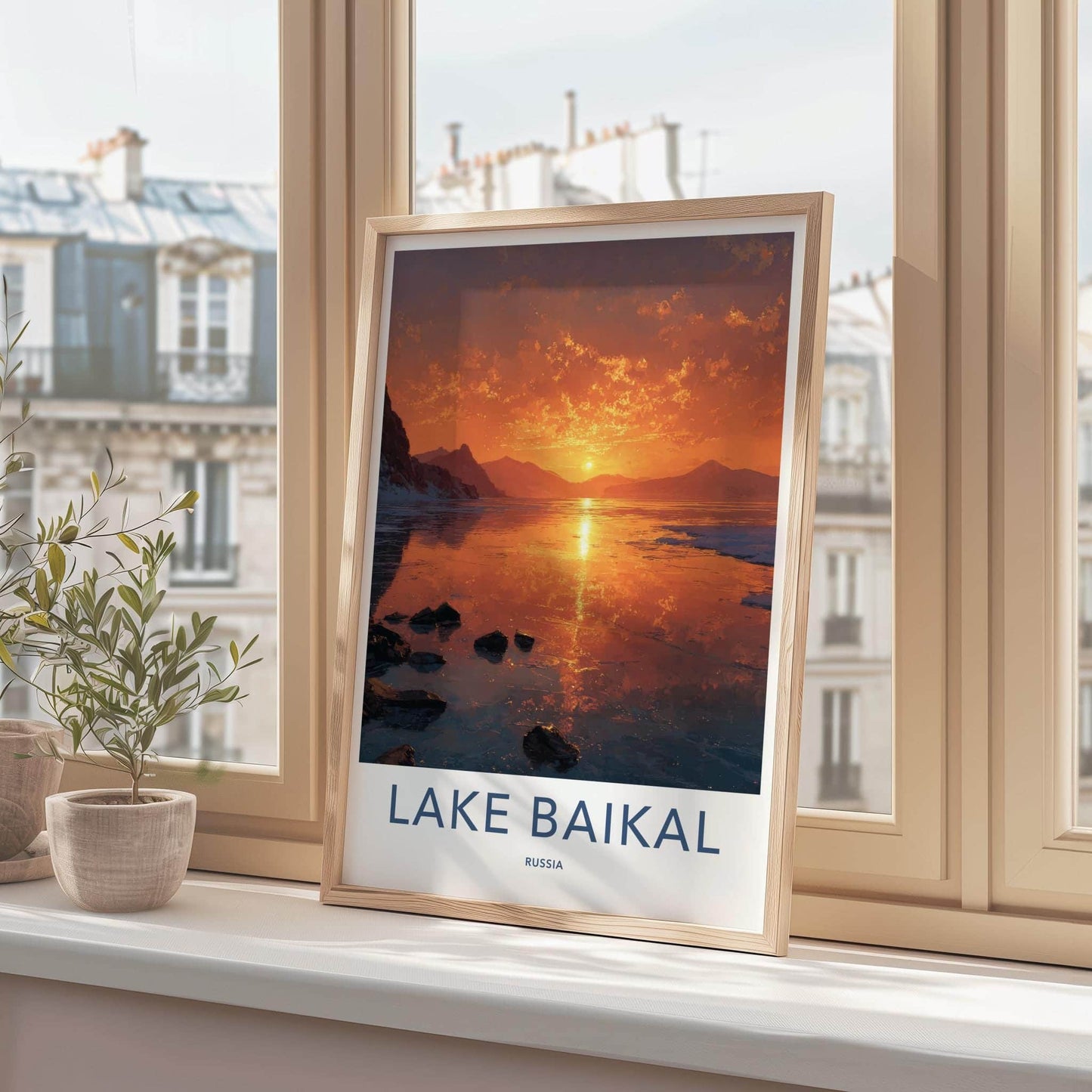 LAKE BAIKAL Poster - Russia Wall Art - Icy Lake Sunset Gallery Art