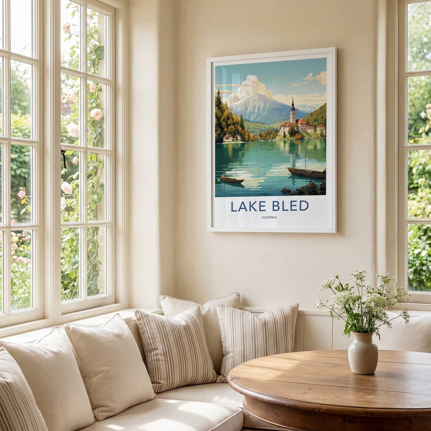 Lake Bled Poster - Slovenia Travel Art - Scenic Church Island Wall Decor