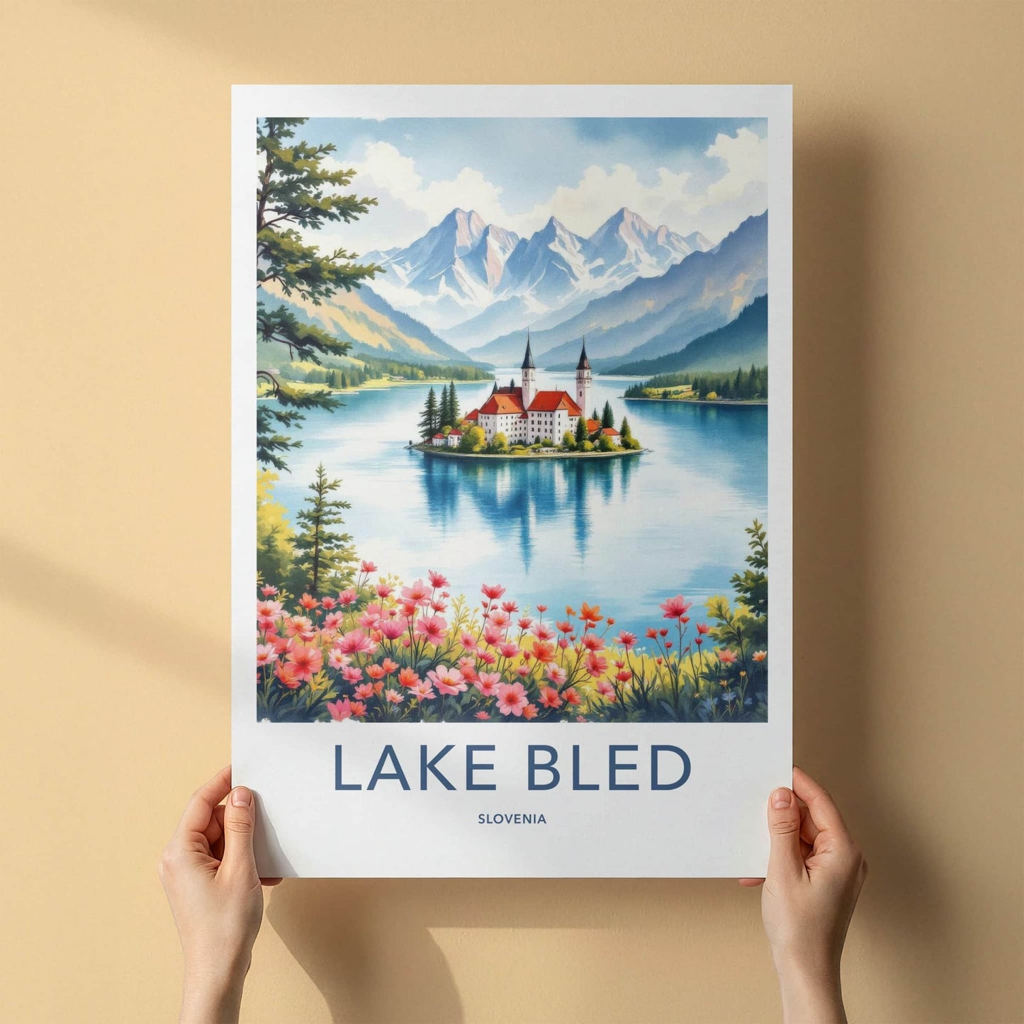 Lake Bled Poster - Slovenia Wall Art - Island Castle Lake Home Decor