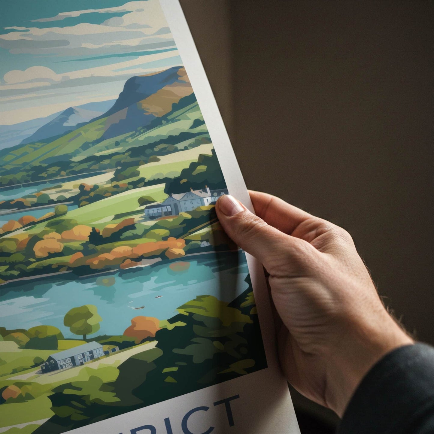 Lake District Poster - England Travel Print - Stunning Lake District View Wall Decor