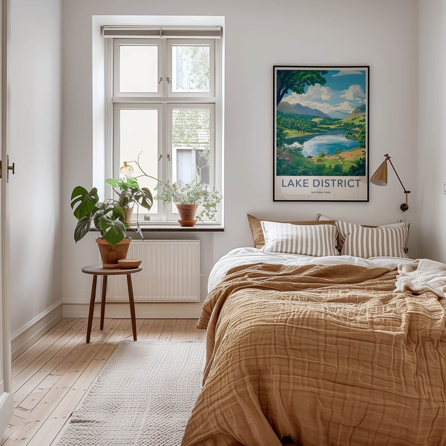 Lake District Poster - United Kingdom Wall Art - Serene Mountain Lake Gift