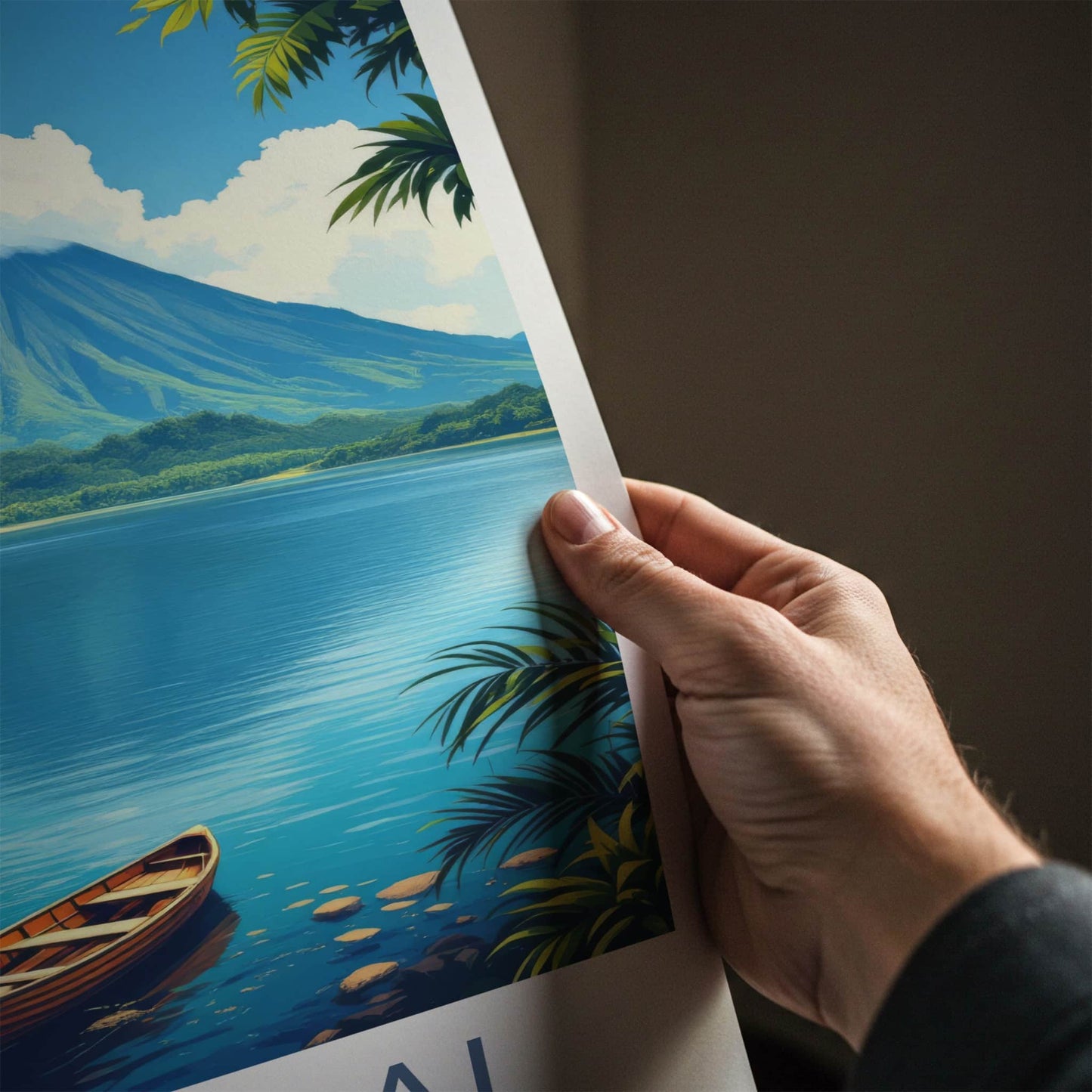 Lake Taal Poster - Philippines Travel Art - Boats Lake Volcano Home Decor
