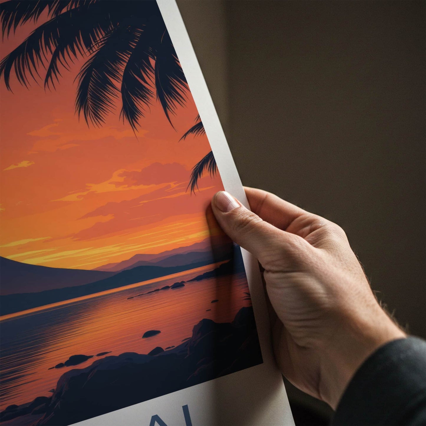Lake Taal Poster - Philippines Travel Art - Fiery Lake Sunset Home Decor