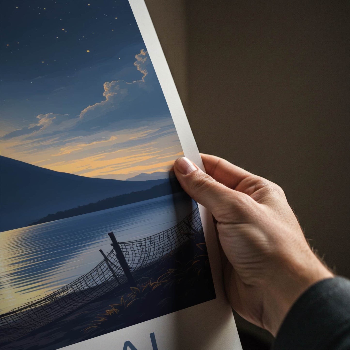 Lake Taal Poster - Philippines Travel Art - Full Moon Volcano Home Decor