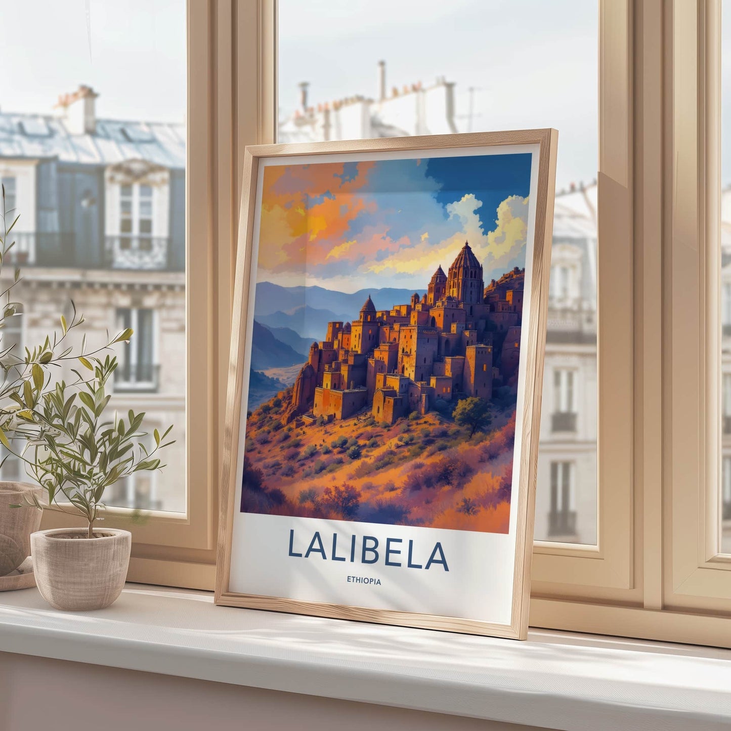 Lalibela Poster - Ethiopia Travel Art - Ancient Hillside Village Home Decor