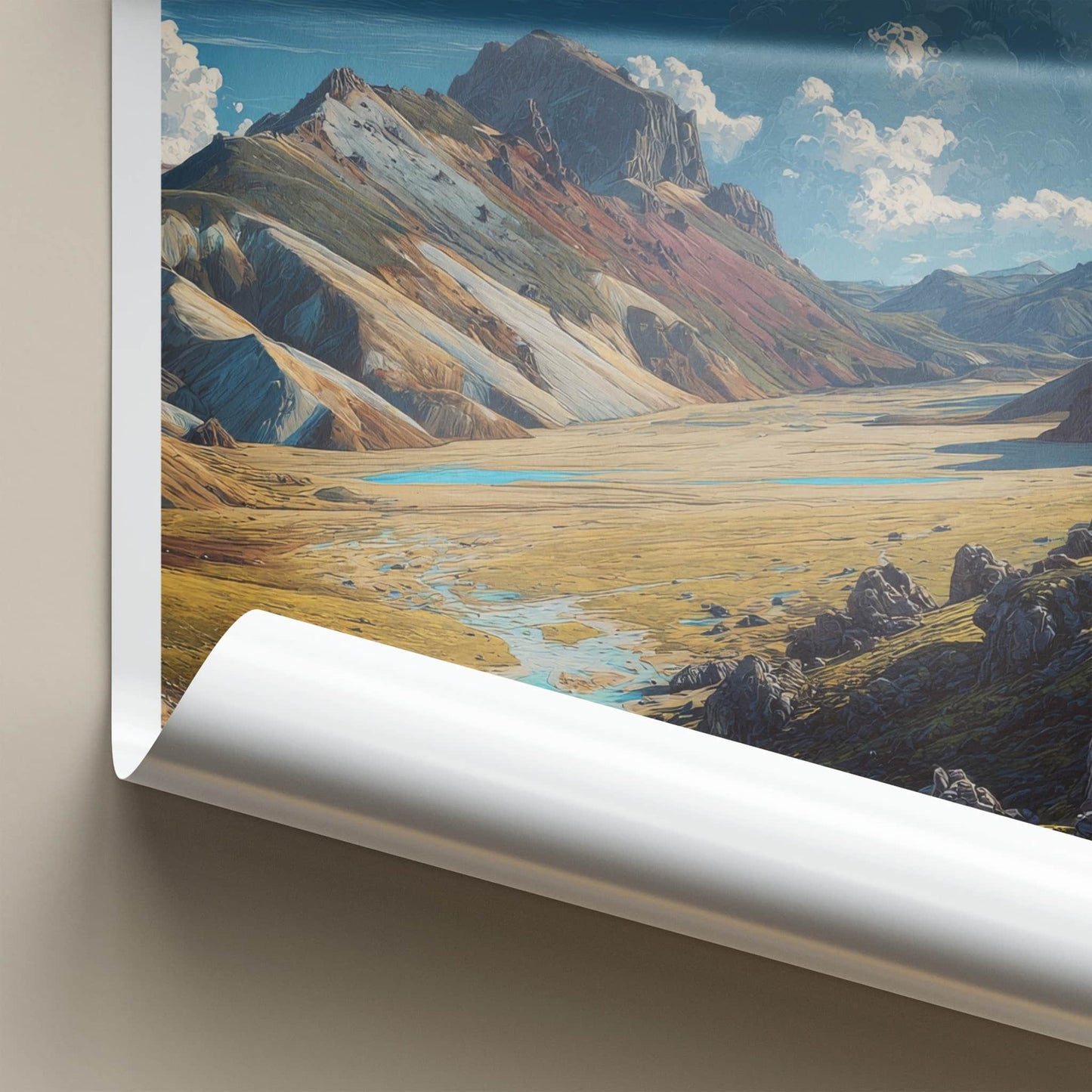 Landmannalaugar Poster Iceland Art Print Valley River Home Decor