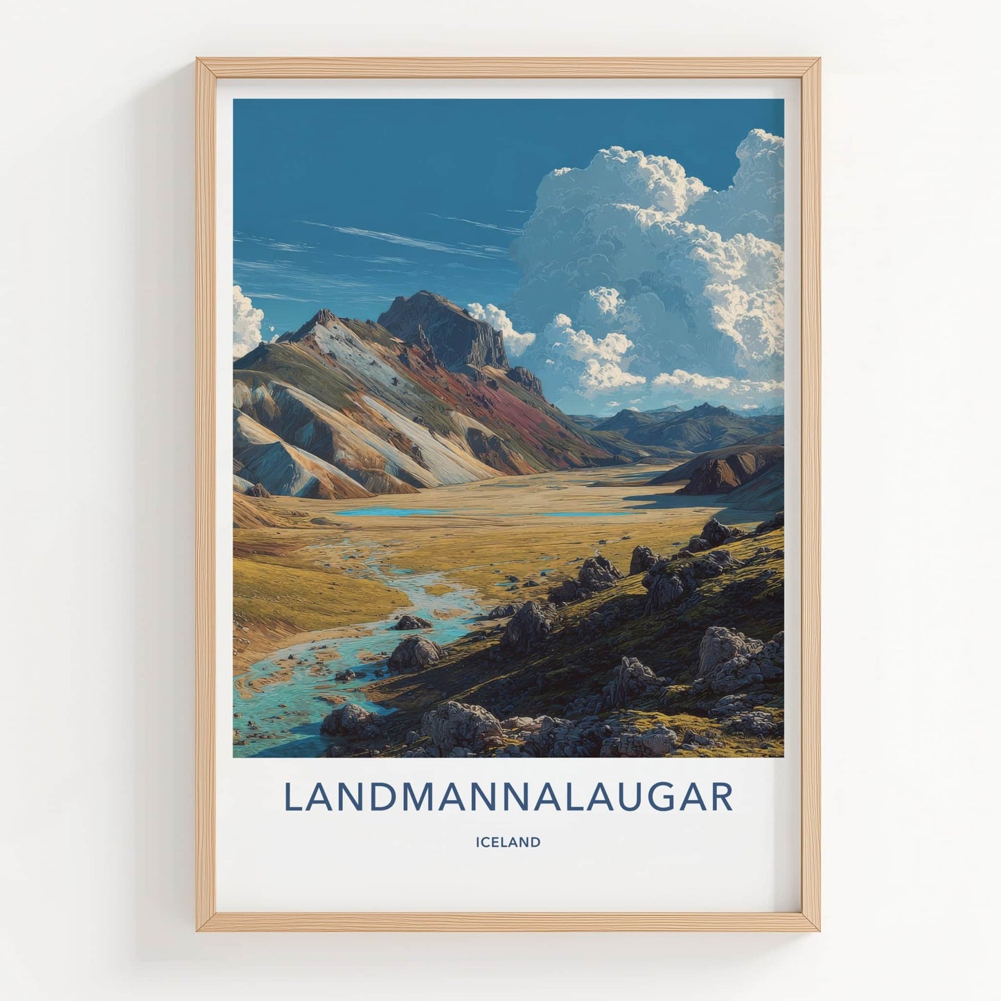 Landmannalaugar Poster Iceland Art Print Valley River Home Decor