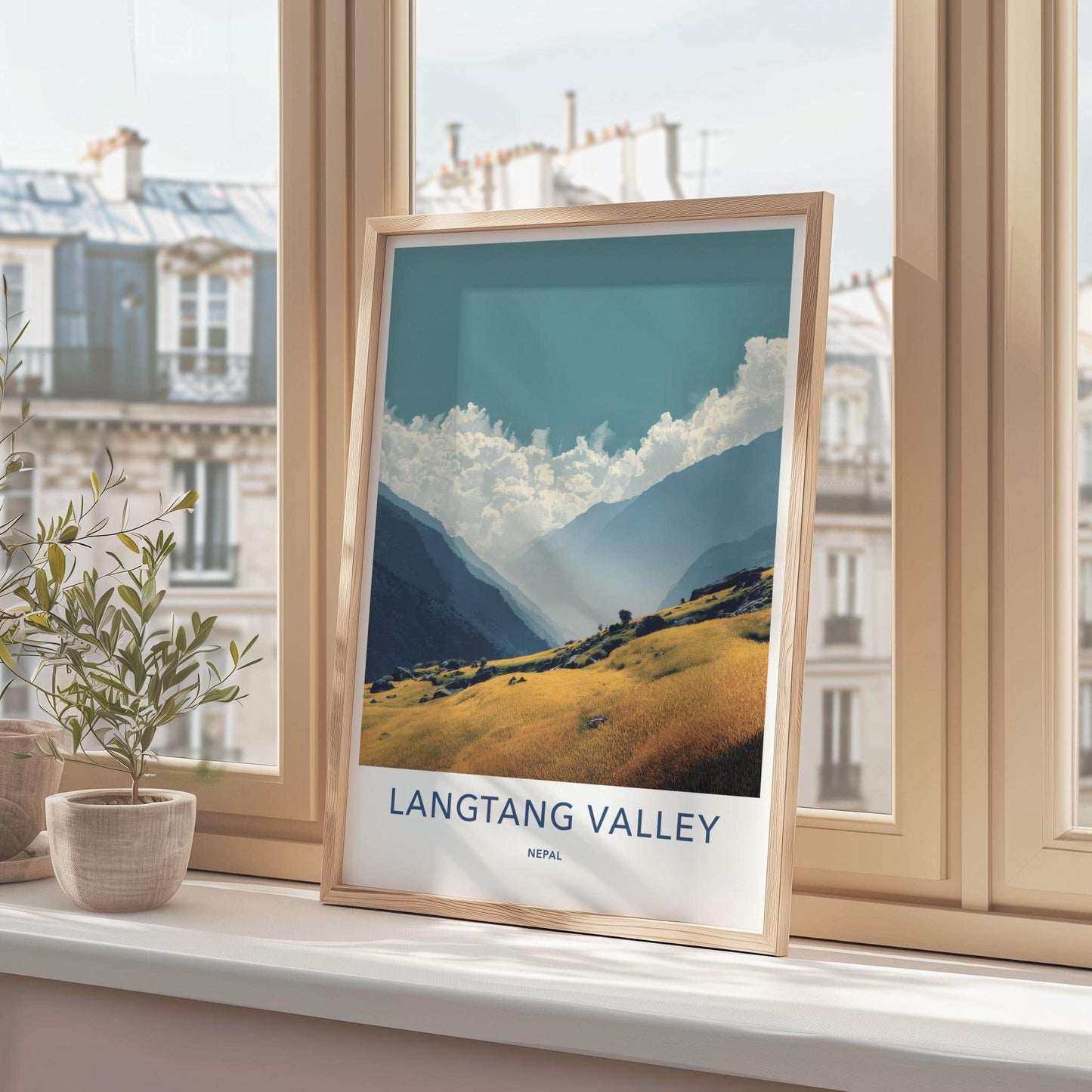 Langtang Valley Poster - Nepal Travel Print - Golden Valley Views Home Decor