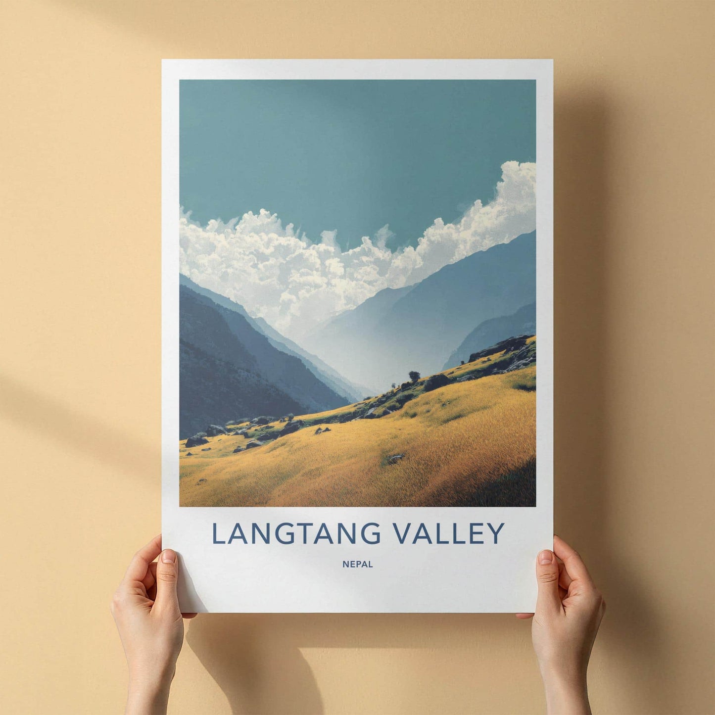 Langtang Valley Poster - Nepal Travel Print - Golden Valley Views Home Decor