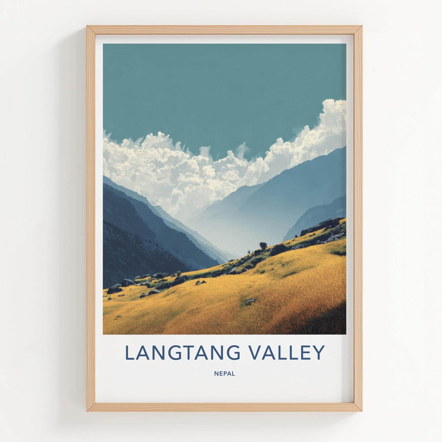 Langtang Valley Poster - Nepal Travel Print - Golden Valley Views Home Decor