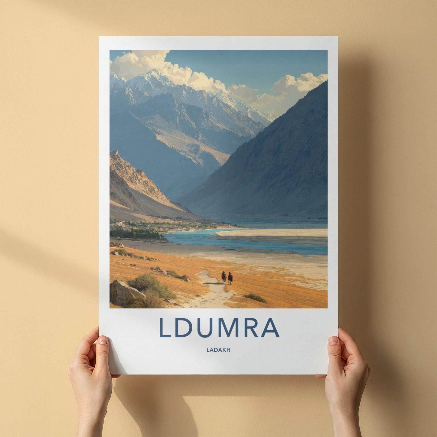 Ldumra Poster - India Framed Print - Ladakh River Valley Framed Decor