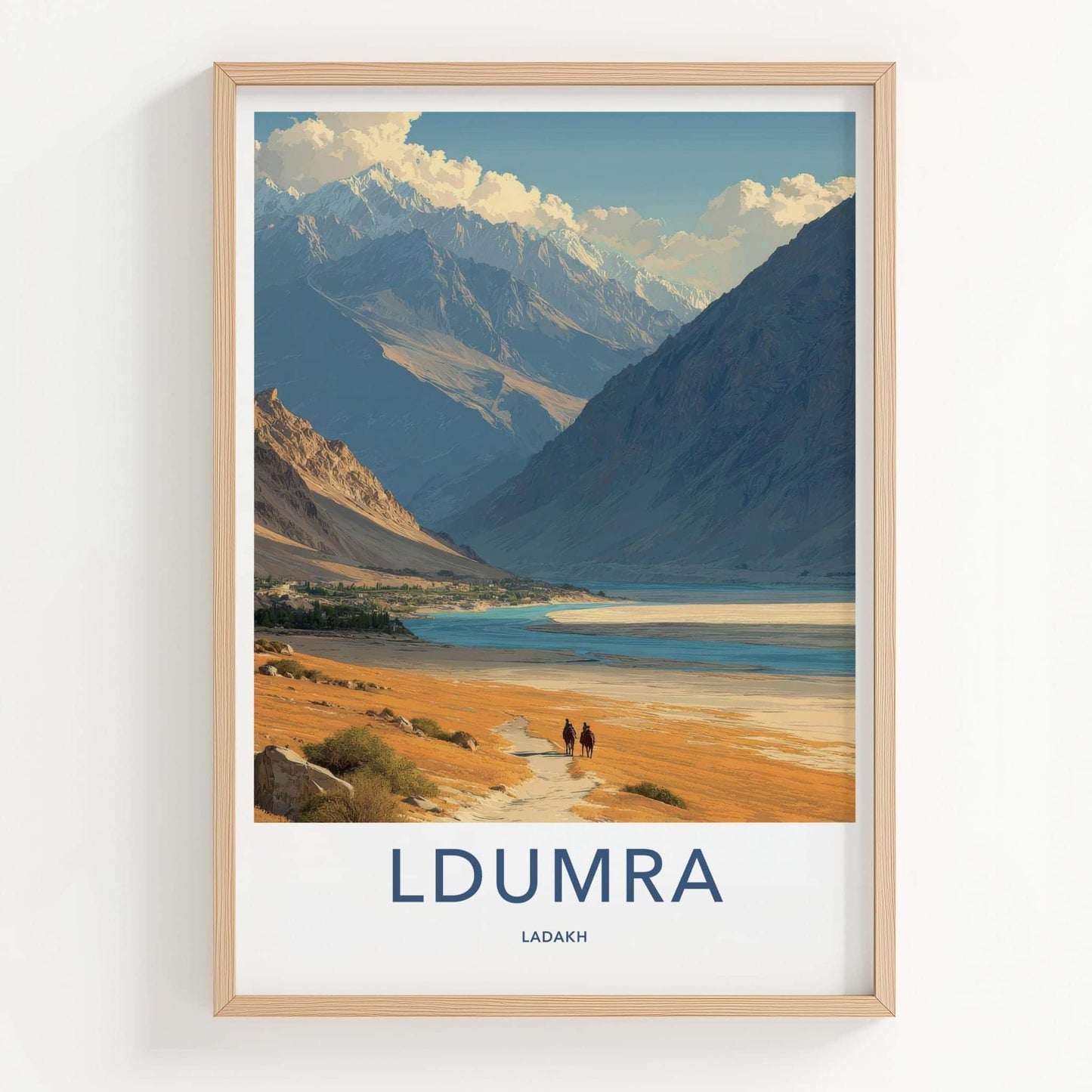 Ldumra Poster - India Framed Print - Ladakh River Valley Framed Decor