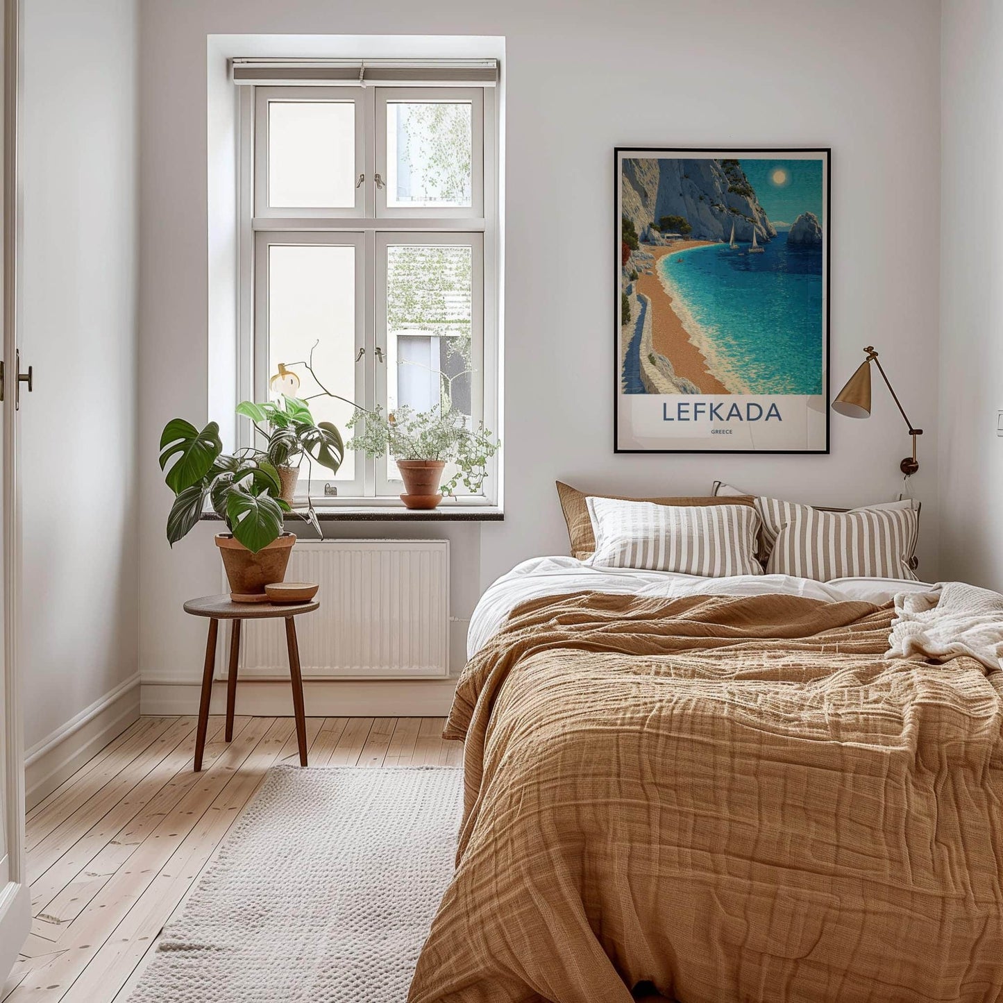 Lefkada Poster - Greece Travel Art - White Cliffs Beach Wall Decor