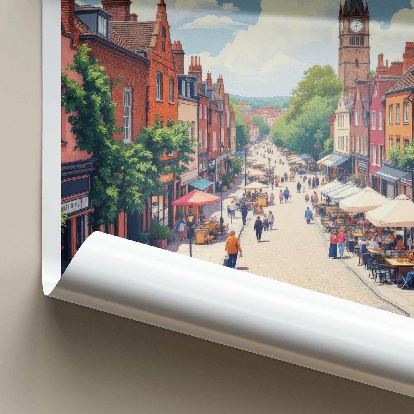 Leicester Poster - England Travel Art - Vibrant City Street Home Decor