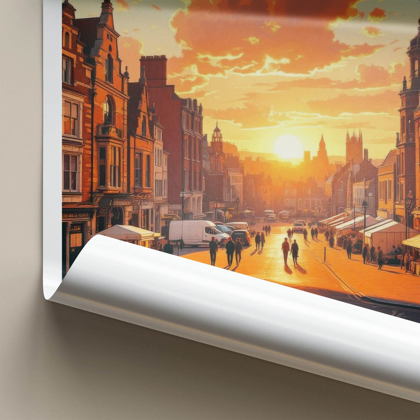 Leicester Poster - England Wall Art - Vibrant City Sunset Home Decor