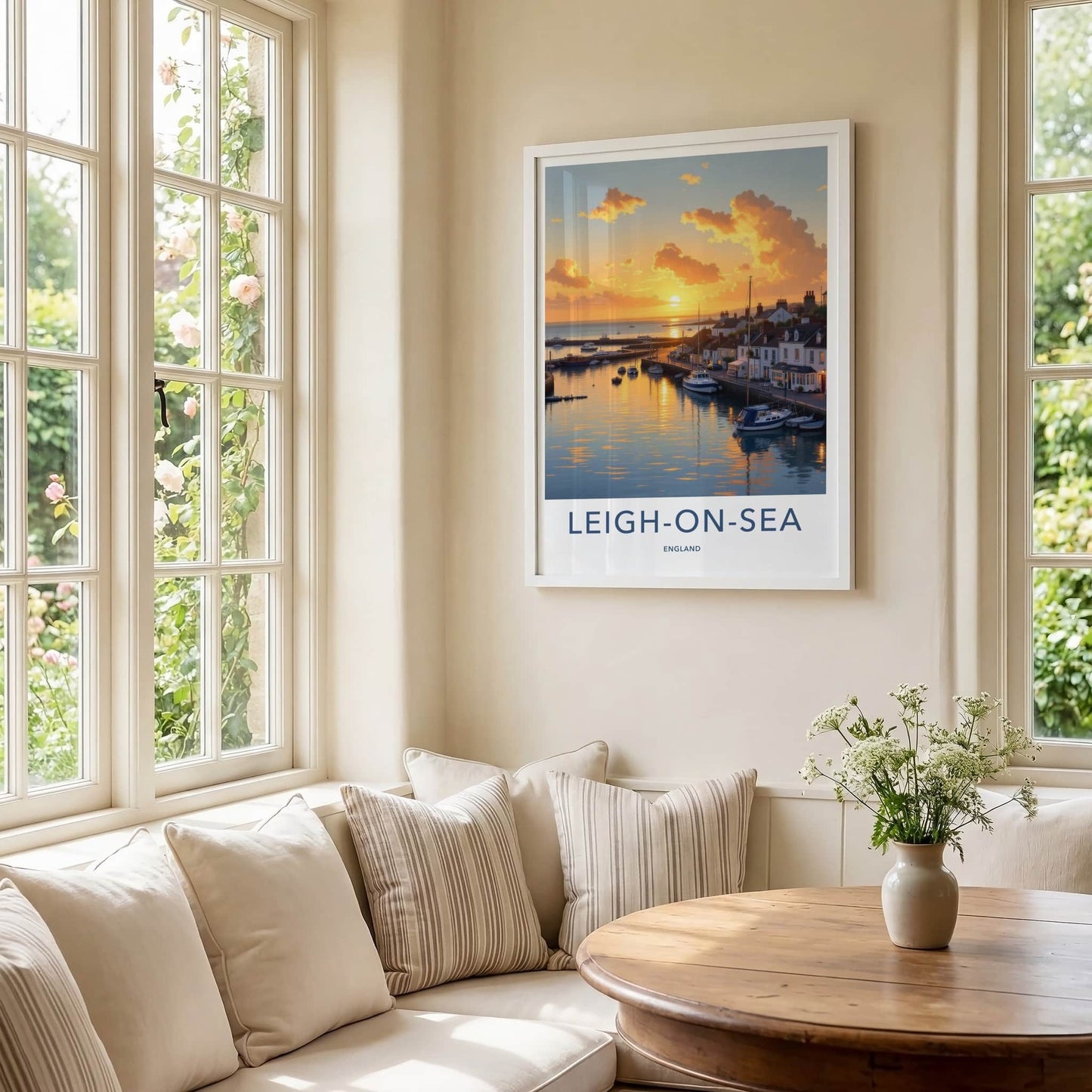 Leigh-On-Sea Poster - England Travel Art - Vibrant Harbor Sunset Home Decor
