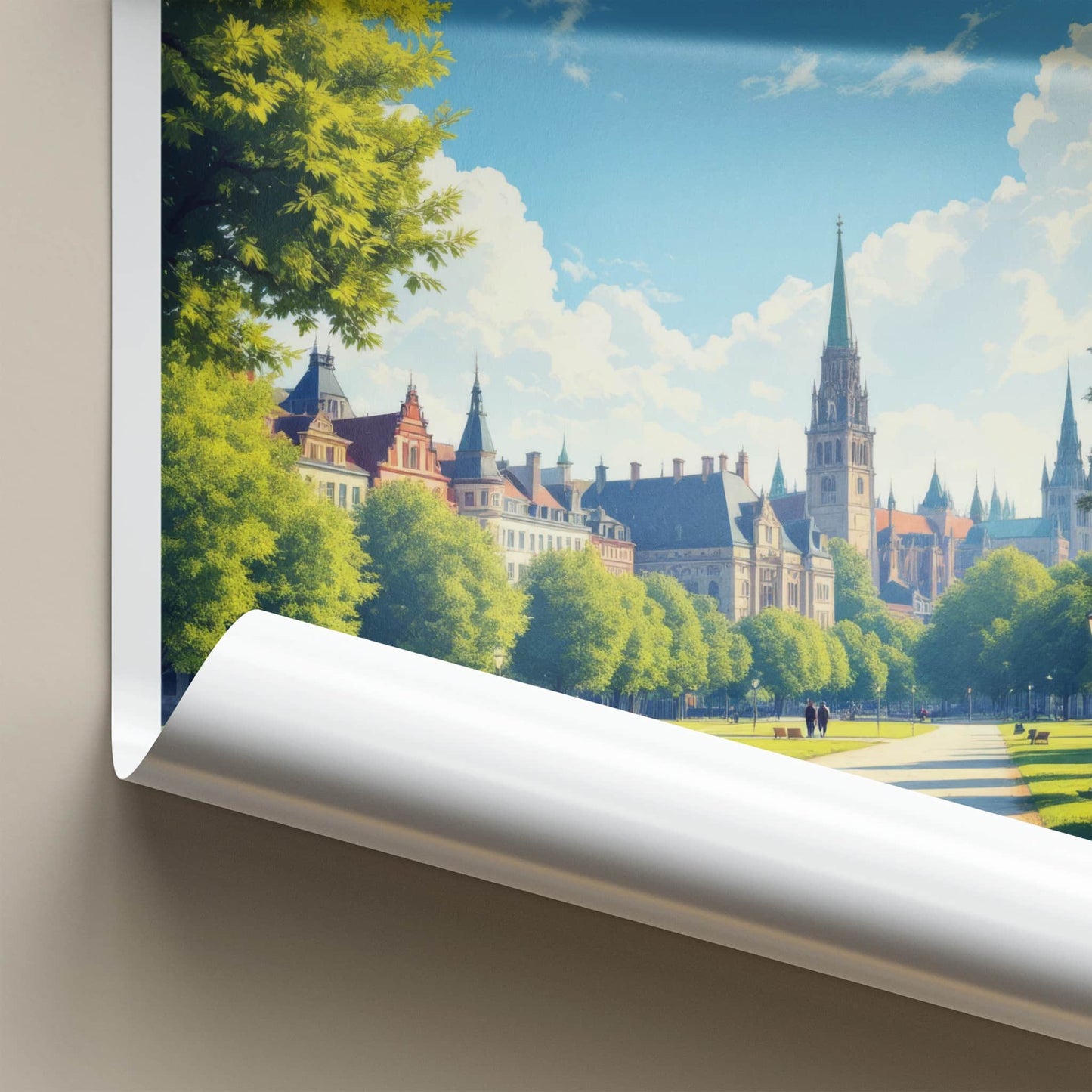 Leipzig Poster - Germany Art Print - Historic Building Spires Wall Decor