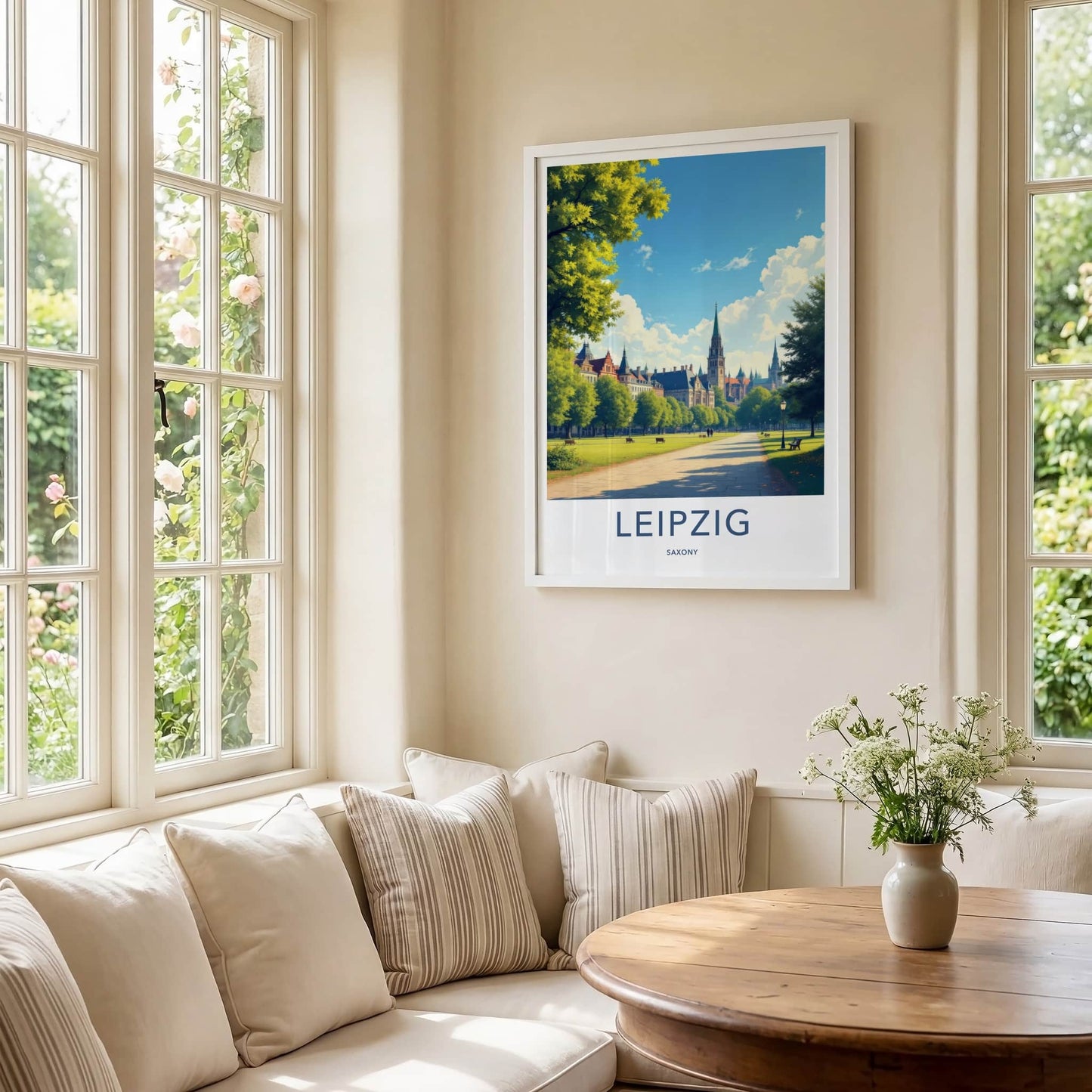 Leipzig Poster - Germany Art Print - Historic Building Spires Wall Decor