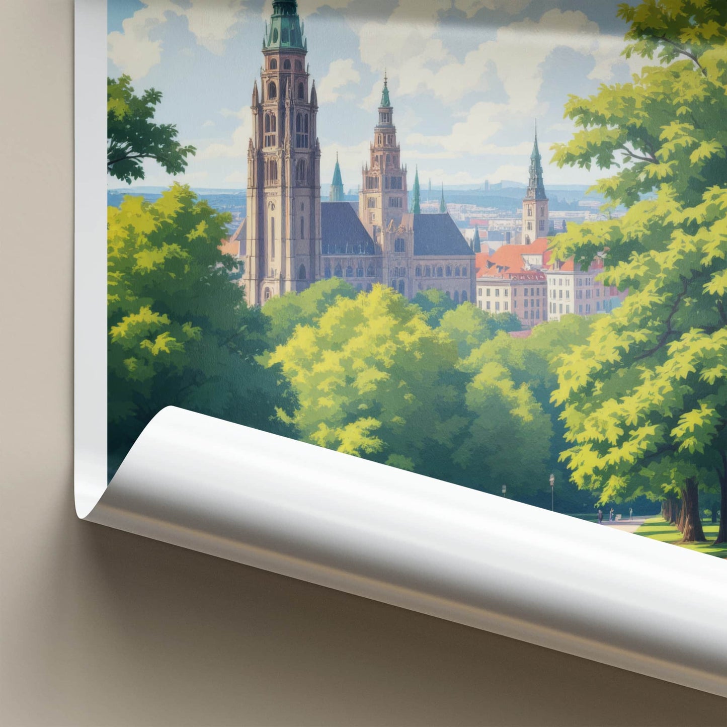 Leipzig Poster - Germany Art Print - Towering Spire Park Home Decor