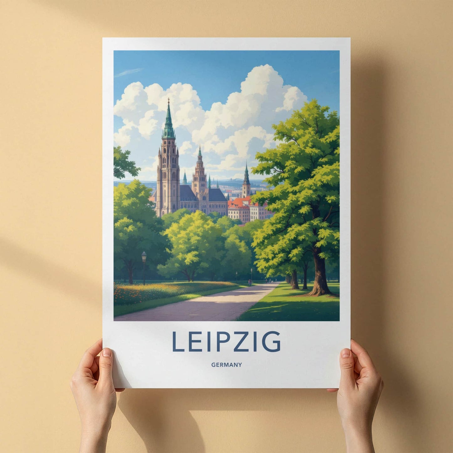 Leipzig Poster - Germany Art Print - Towering Spire Park Home Decor