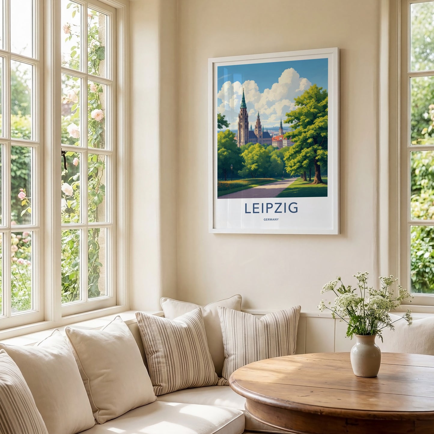 Leipzig Poster - Germany Art Print - Towering Spire Park Home Decor
