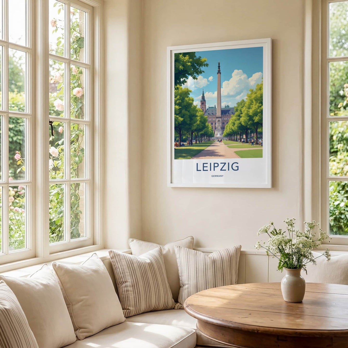 Leipzig Poster - Germany Framed Art - Grand Obelisk Park Wall Decor