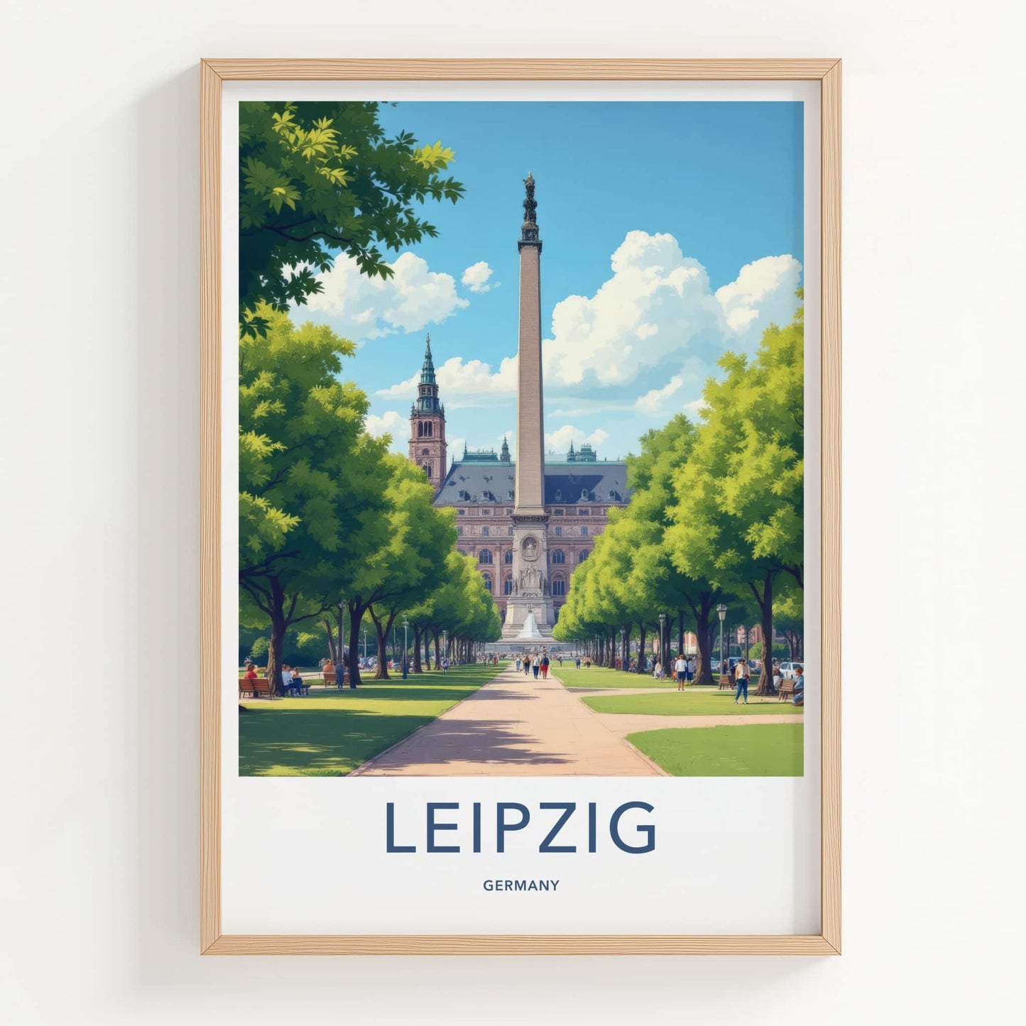Leipzig Poster - Germany Framed Art - Grand Obelisk Park Wall Decor