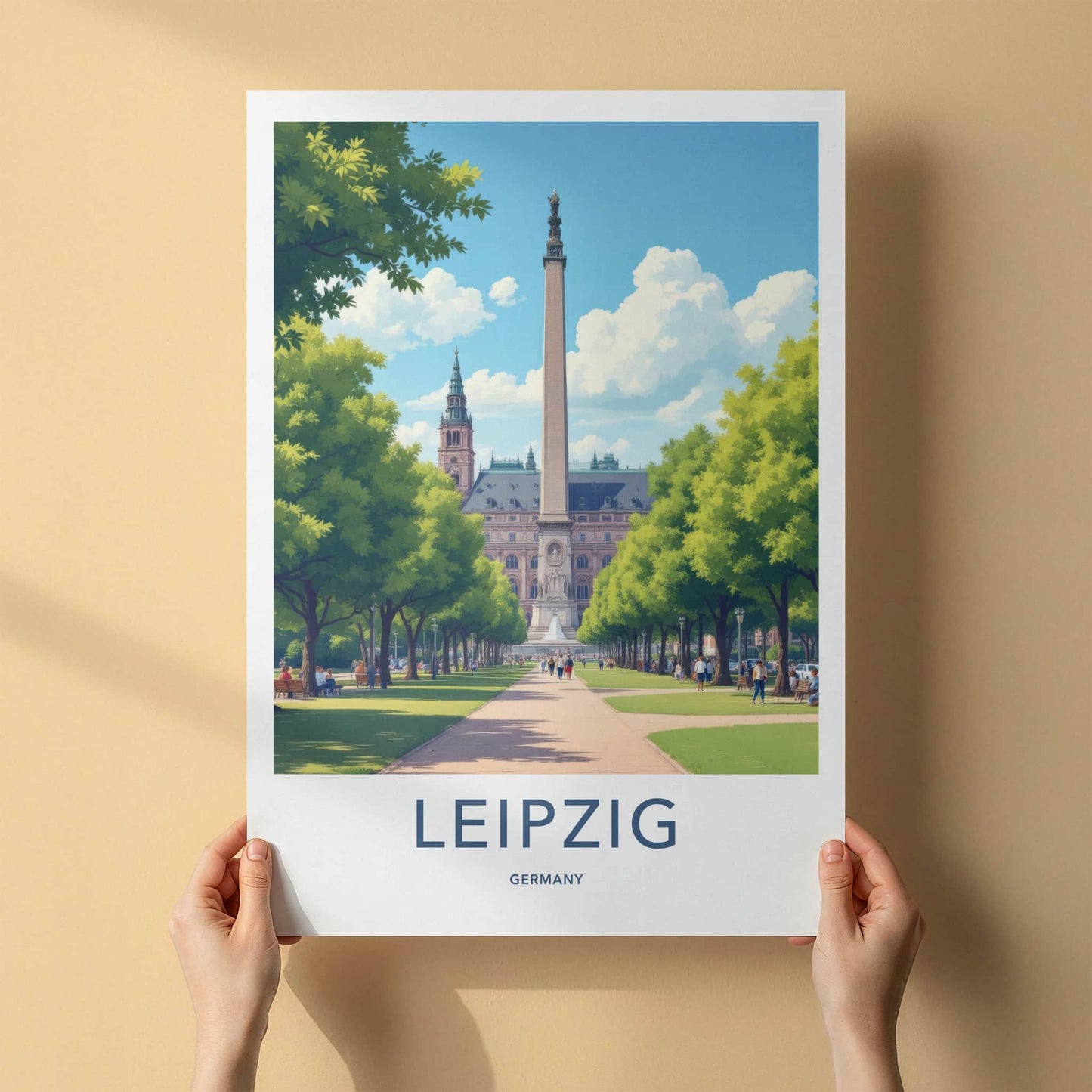 Leipzig Poster - Germany Framed Art - Grand Obelisk Park Wall Decor