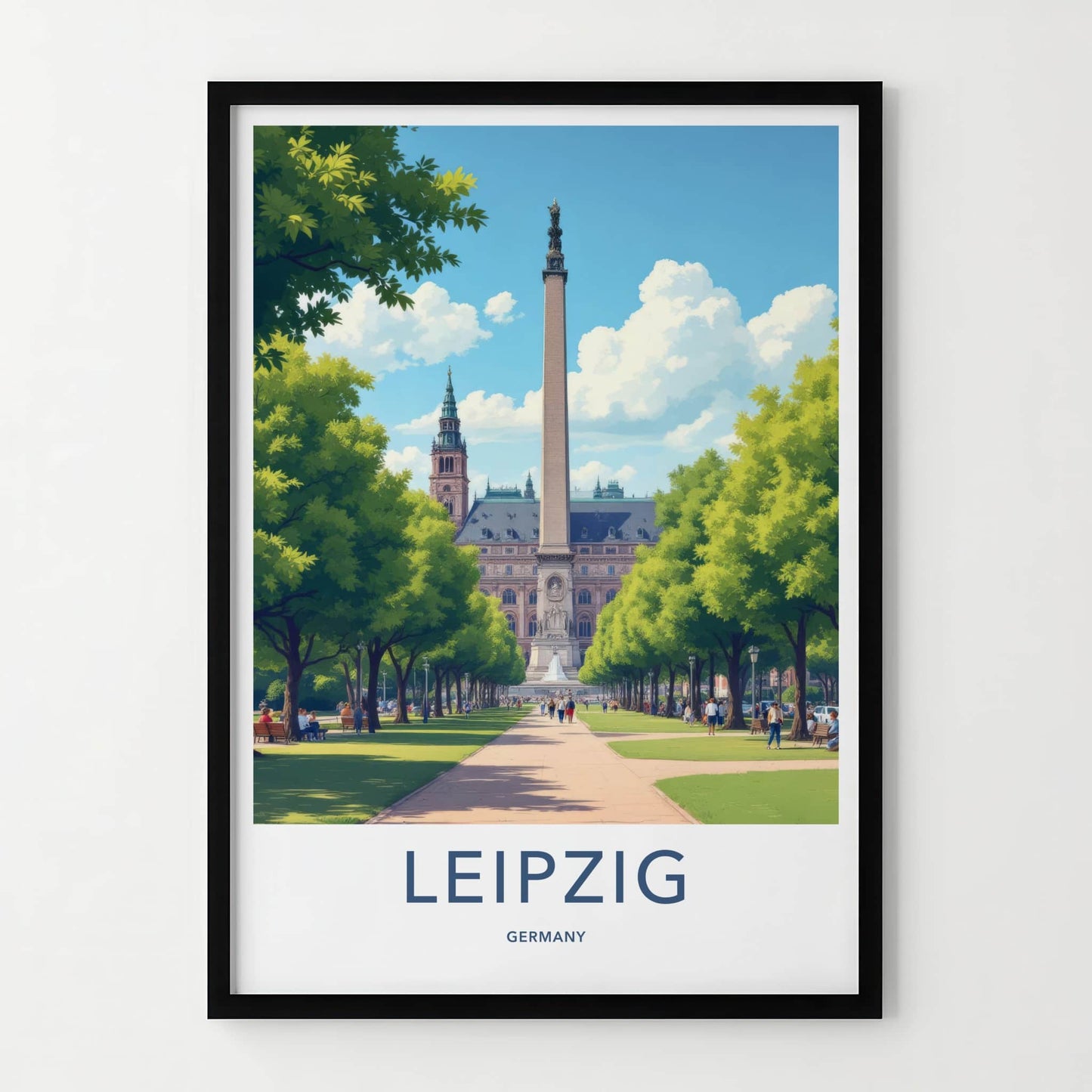 Leipzig Poster - Germany Framed Art - Grand Obelisk Park Wall Decor