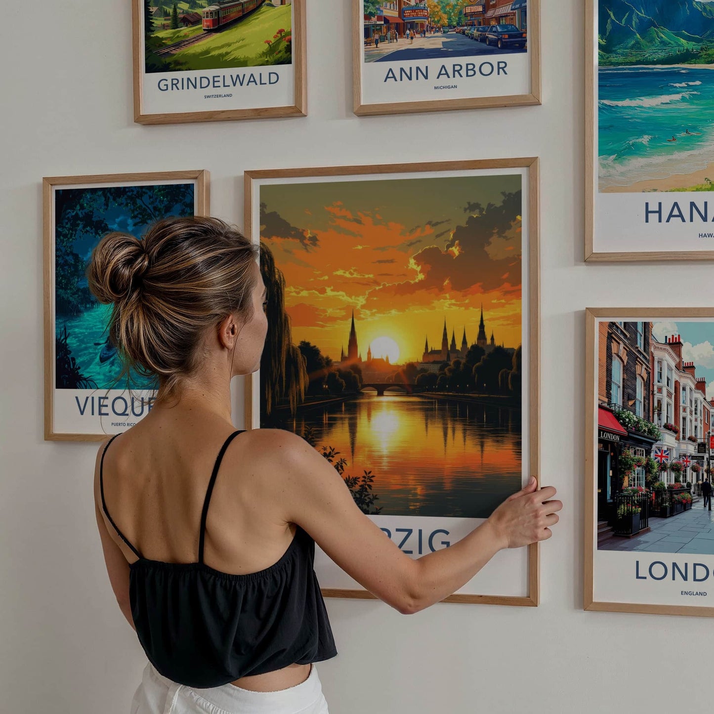 Leipzig Poster - Germany Travel Art - Golden Sunset Reflections Home Decor