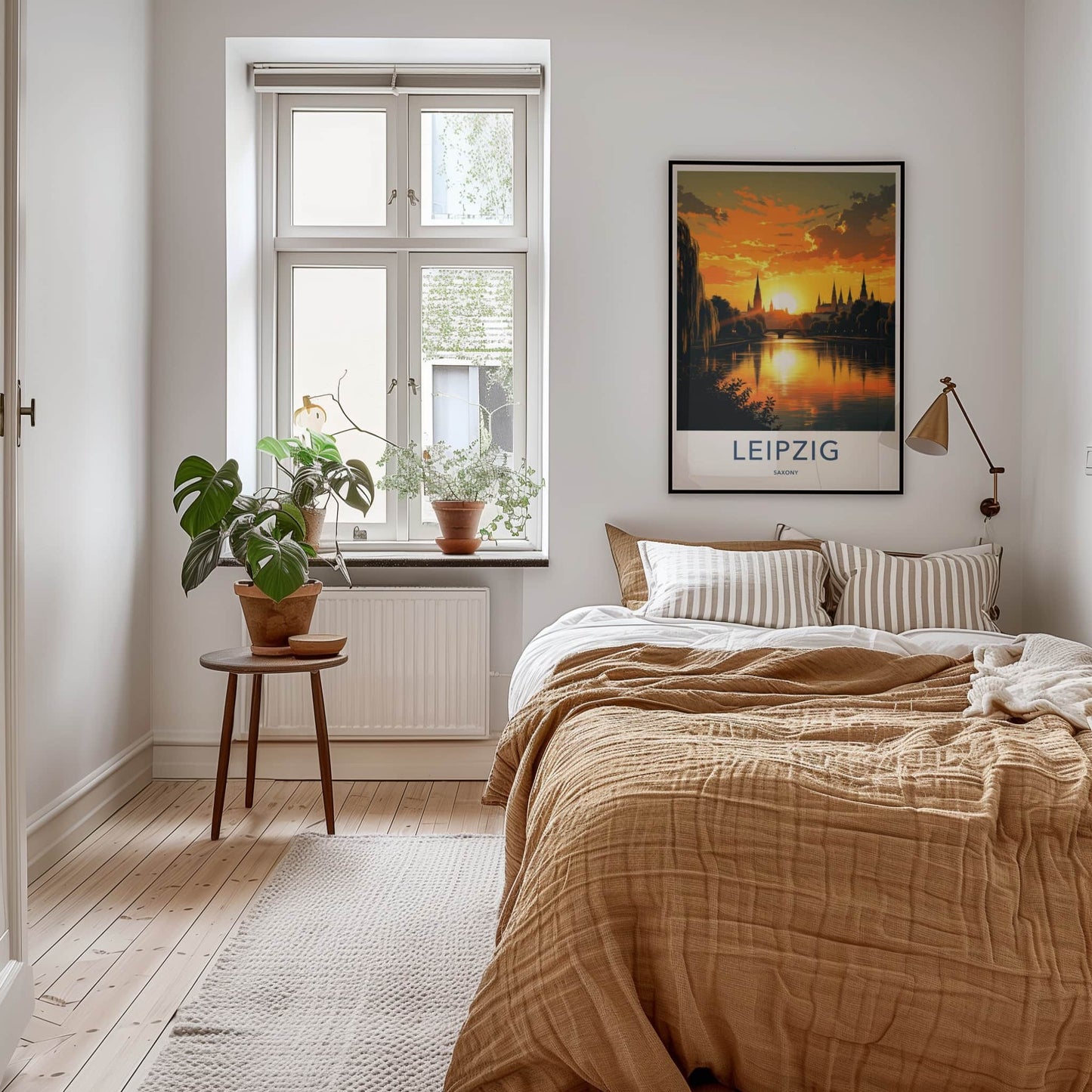 Leipzig Poster - Germany Travel Art - Golden Sunset Reflections Home Decor