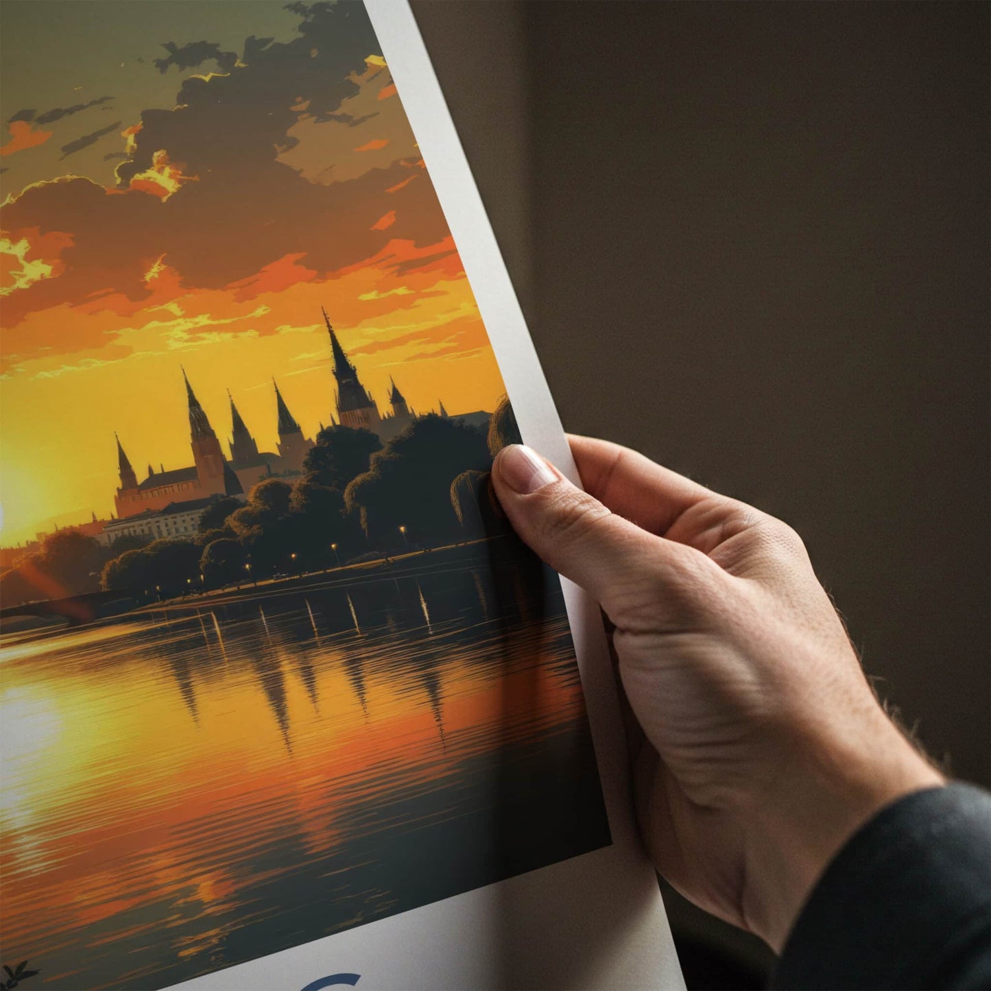 Leipzig Poster - Germany Travel Art - Golden Sunset Reflections Home Decor
