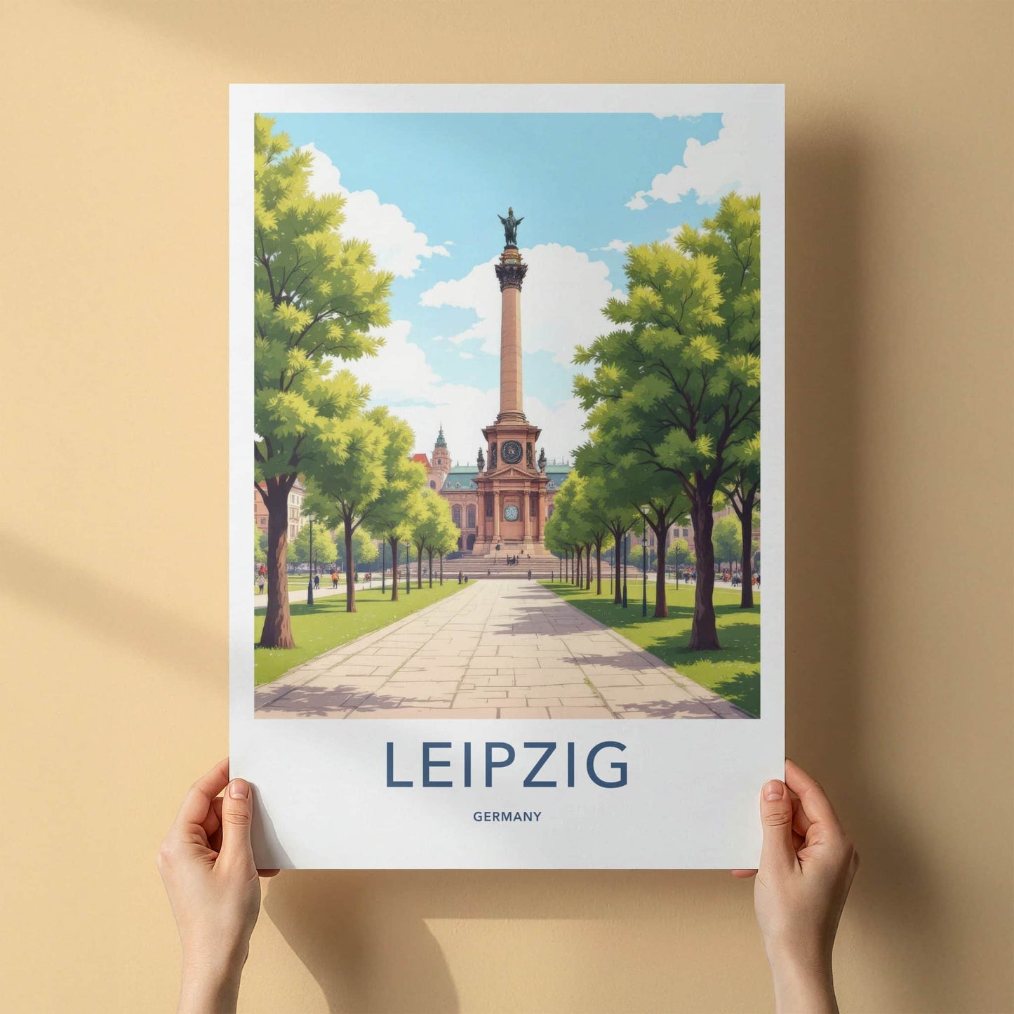 Leipzig Poster - Germany Travel Art - Grand Column Pathway Wall Decor