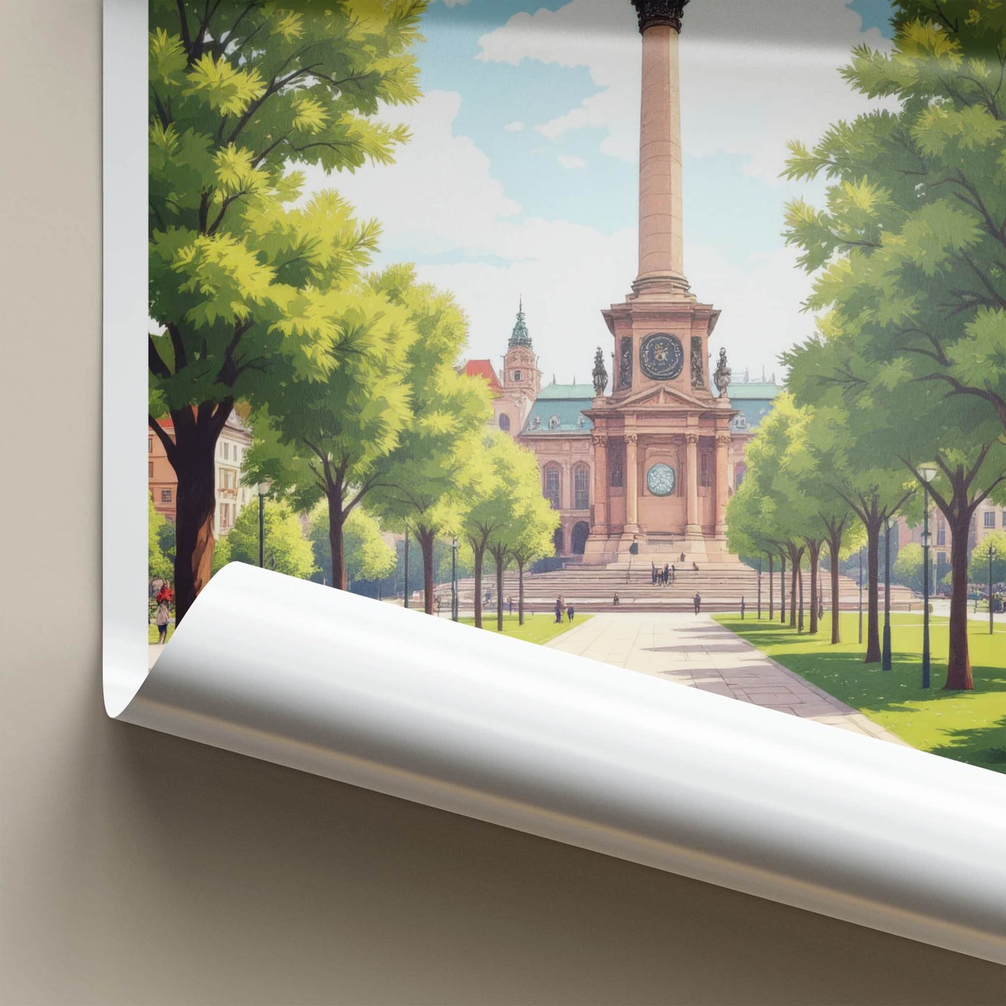 Leipzig Poster - Germany Travel Art - Grand Column Pathway Wall Decor