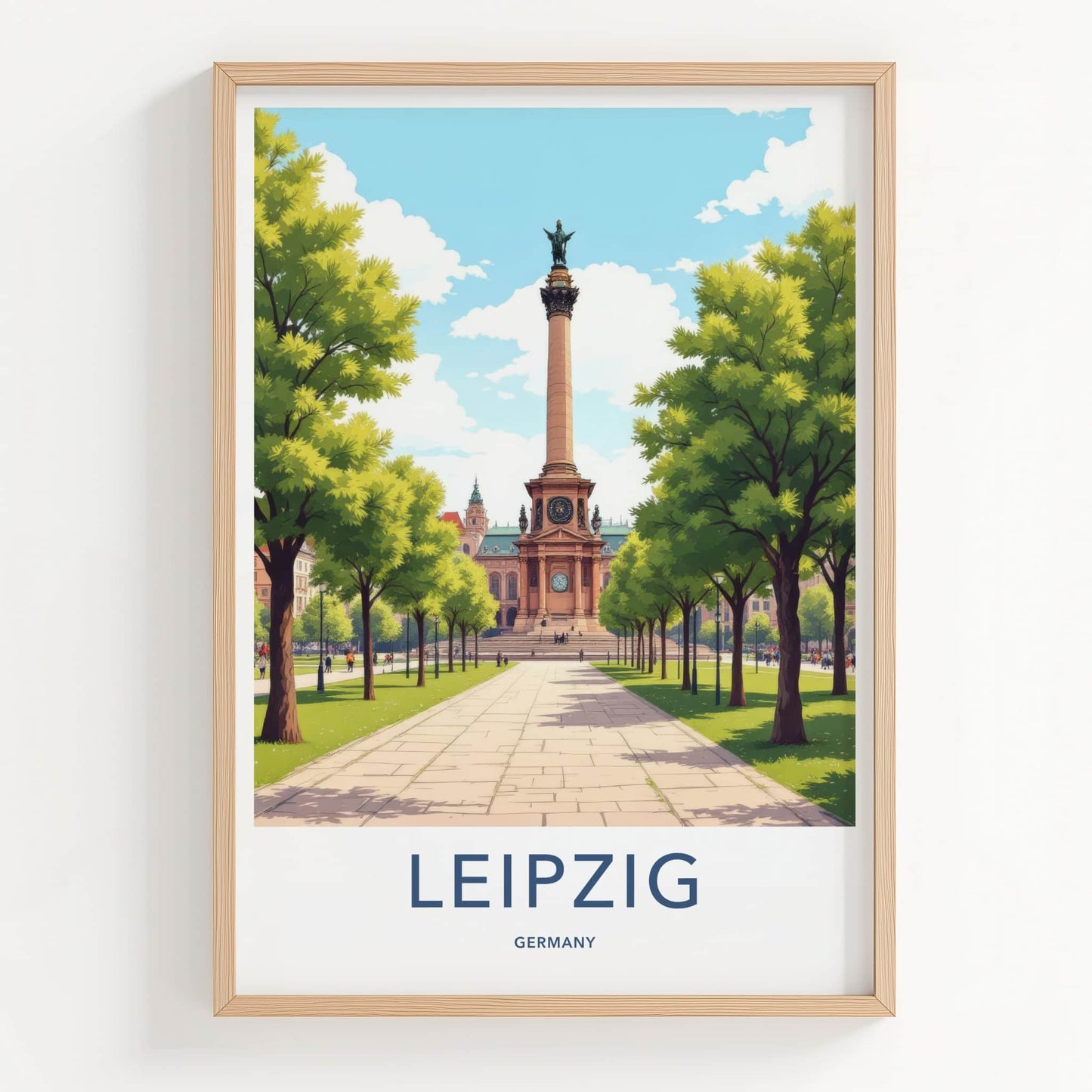Leipzig Poster - Germany Travel Art - Grand Column Pathway Wall Decor