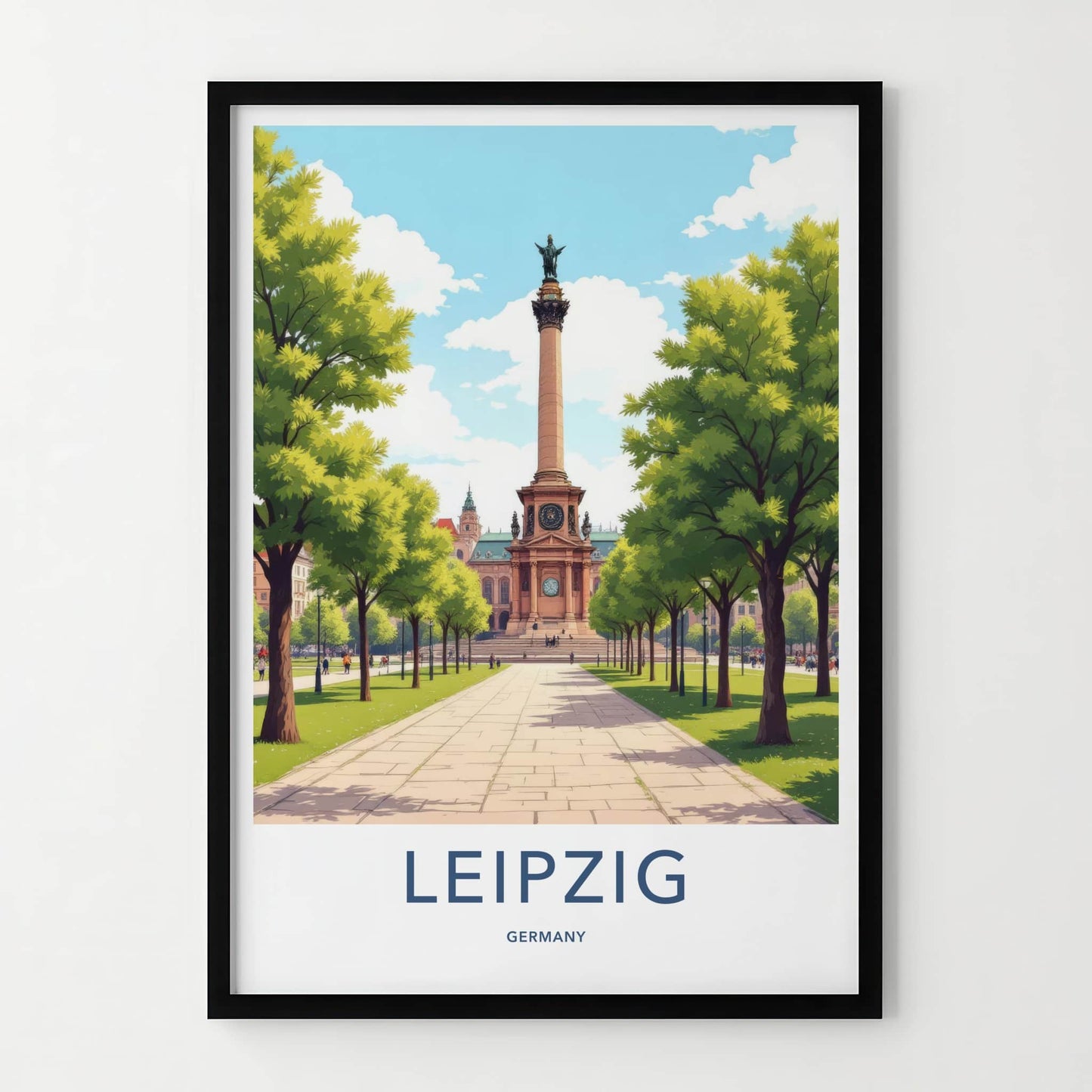 Leipzig Poster - Germany Travel Art - Grand Column Pathway Wall Decor