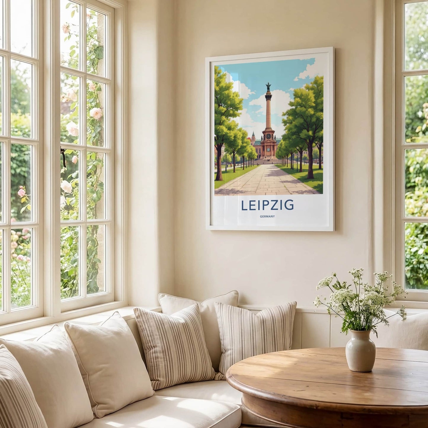 Leipzig Poster - Germany Travel Art - Grand Column Pathway Wall Decor