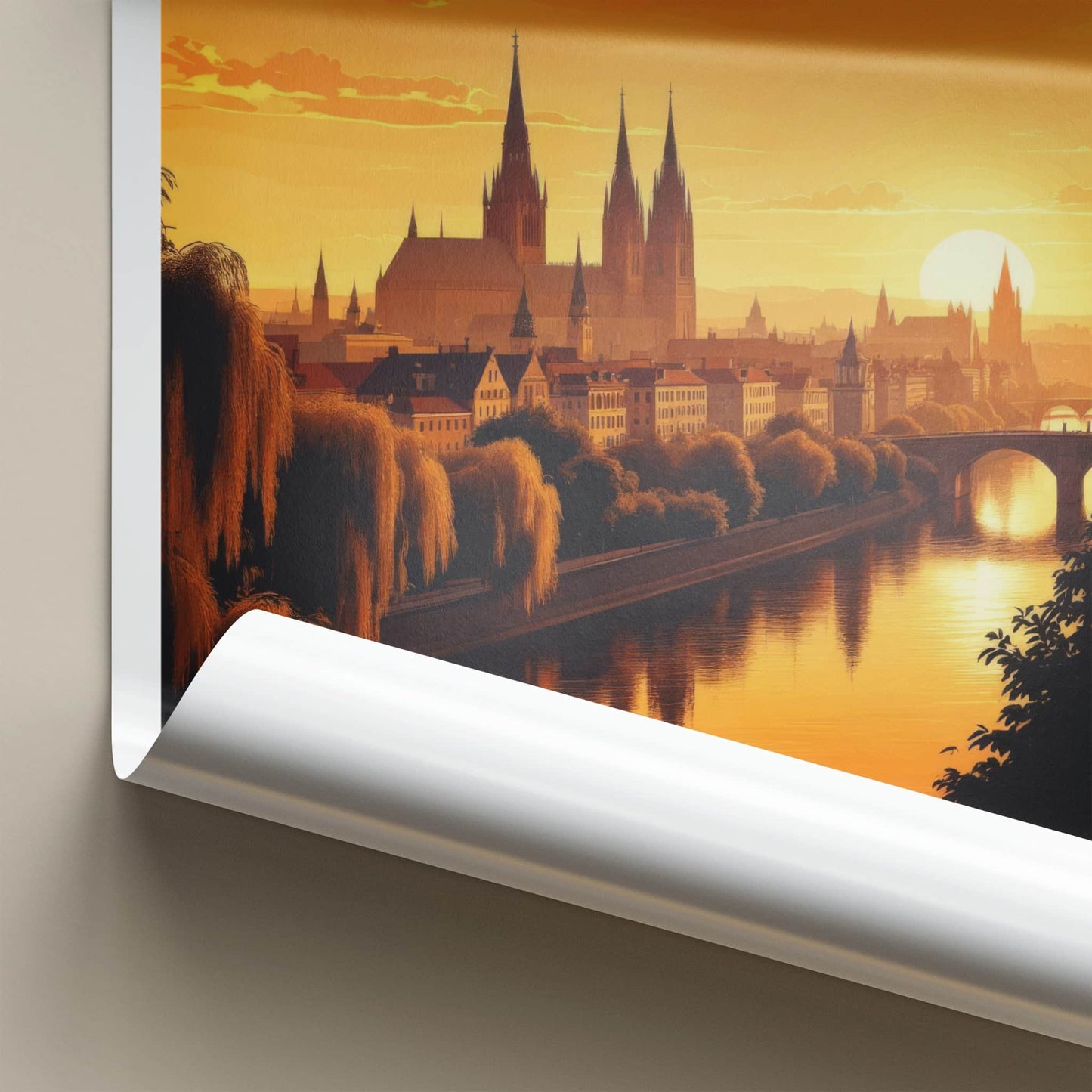 Leipzig Poster - Germany Travel Art - Sunset City Skyline Home Decor