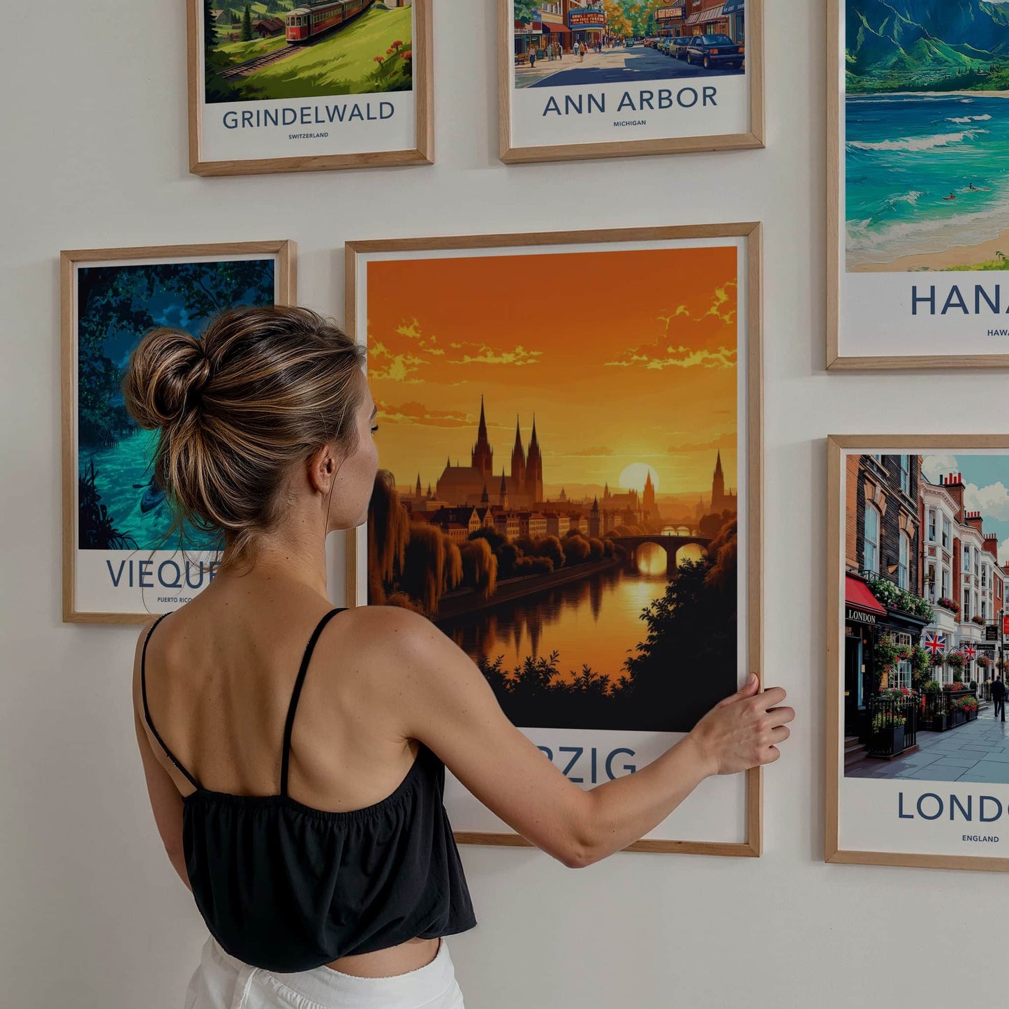 Leipzig Poster - Germany Travel Art - Sunset City Skyline Home Decor