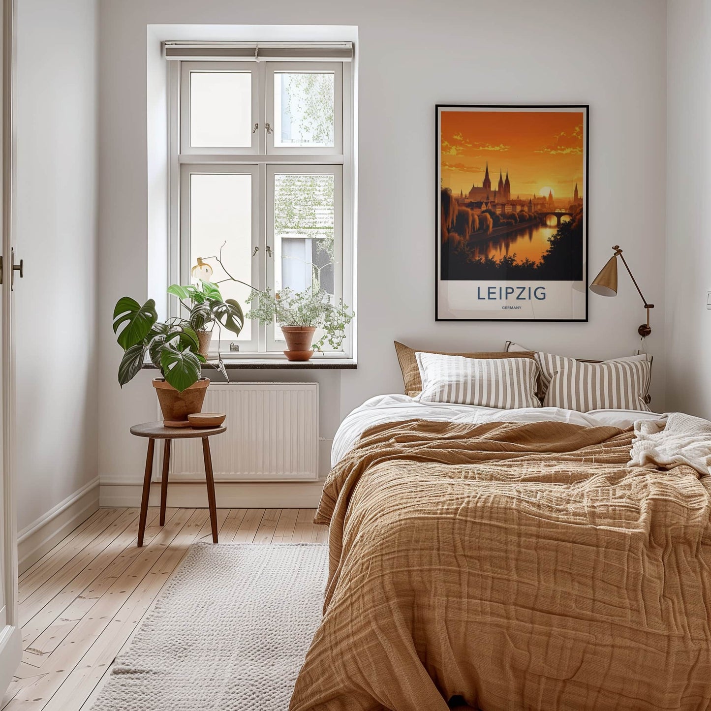 Leipzig Poster - Germany Travel Art - Sunset City Skyline Home Decor
