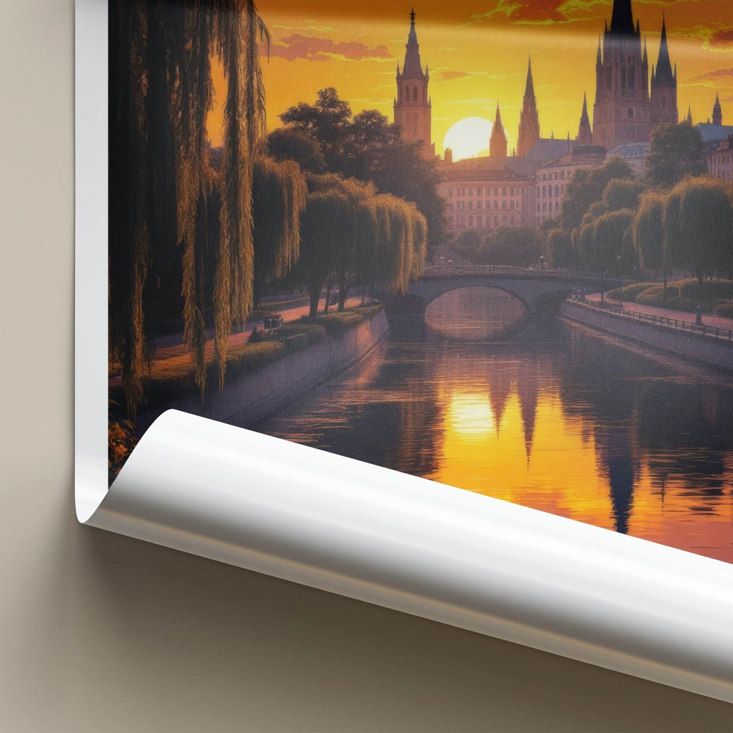 Leipzig Poster - Germany Travel Art - Vibrant Sunset Skyline Home Decor