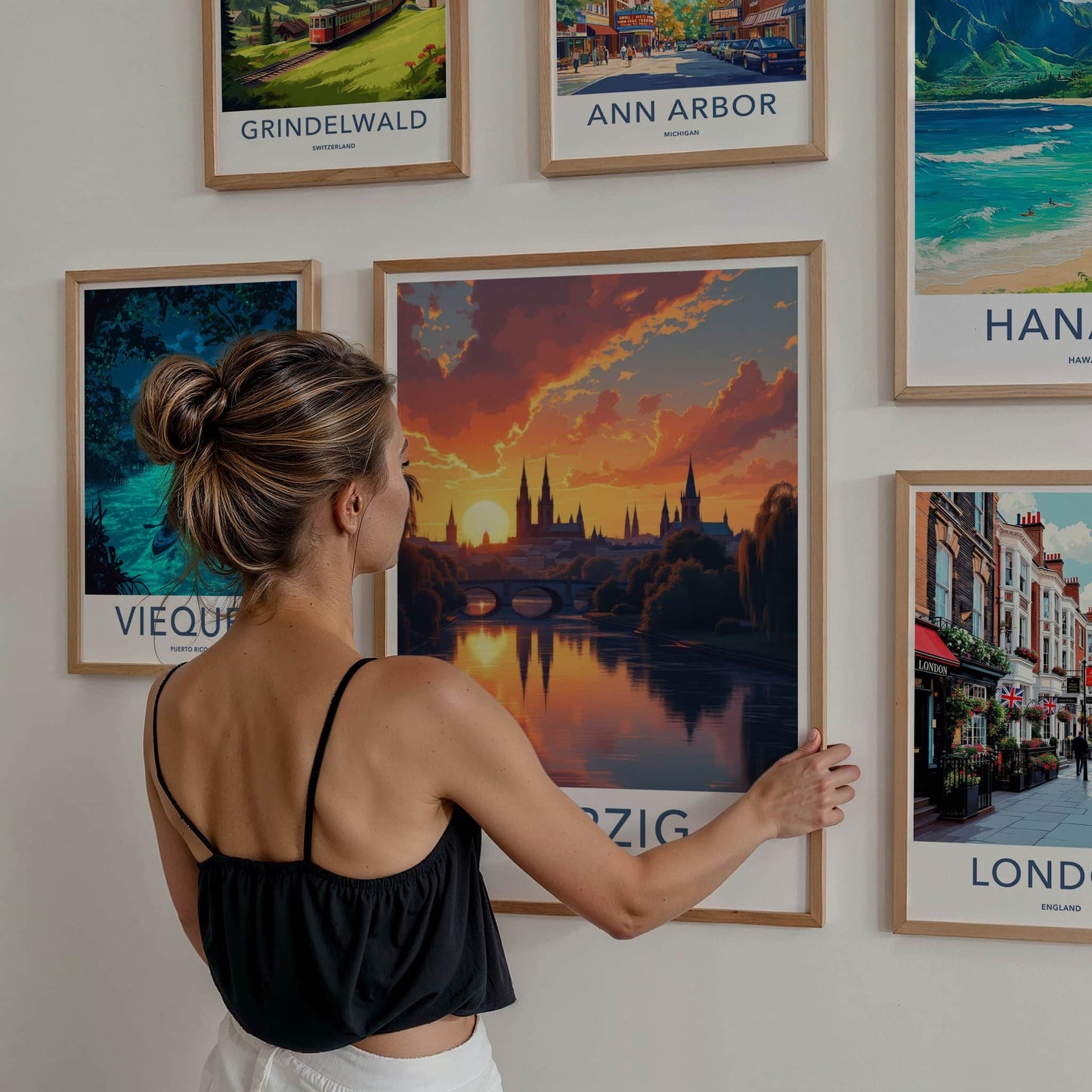 Leipzig Poster - Germany Wall Art - Sunset City Reflections Home Decor